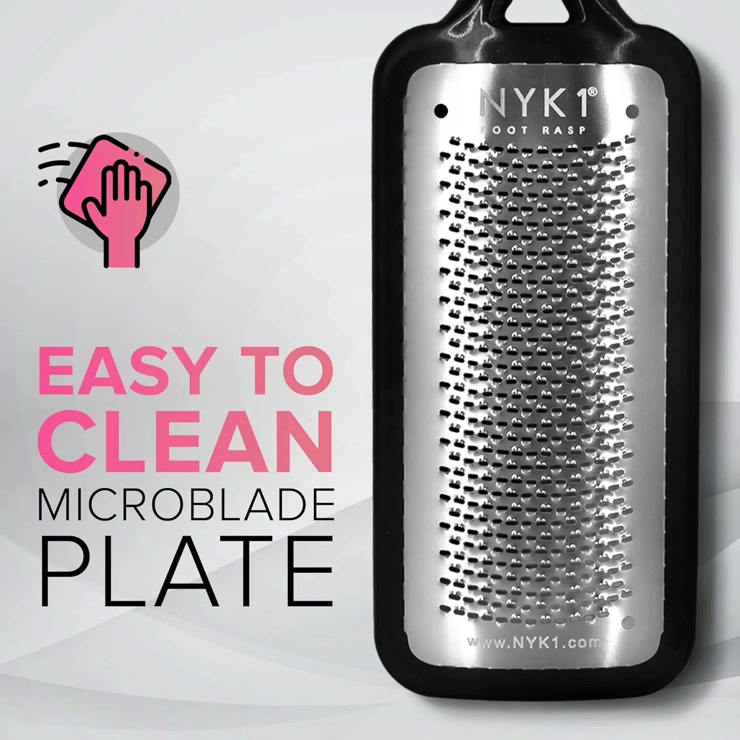 سوهان پا ضد زنگ با محفظه جمع آوری (سایز XL) NYK1 MEGAFILE سوهان پا برای از بین بردن پوست سفت برای استفاده مرطوب و خشک - خراشنده با کارایی بالا با دستگیره بافت دار برای کنترل ضد لغزش