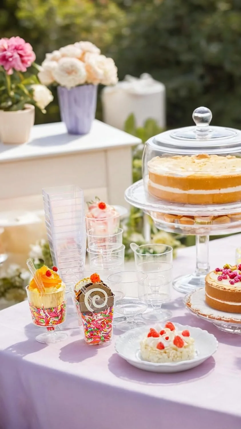 ظروف دسر مینی 5 اونسی همه کاره Sweet seven به همراه قاشق - بسته 100 عددی ظروف پلاستیکی شفاف پیش غذا برای مهمانی، دسر، جام و ظروف پارفیت مربعی ظروف دسر مینی 5 اونسی همه کاره Sweet seven به همراه قاشق - بسته 100 عددی ظروف پلاستیکی شفاف پیش غذا برای مهمانی، دسر، جام و ظروف پارفیت مربعی