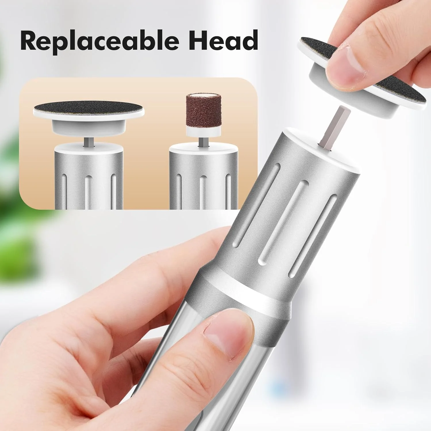 سوهان برقی شارژی پدیکور پا، کیت سوهان برقی بی سیم با 6 سرعت به همراه پایه شارژ، مناسب برای از بین بردن پینه پا برای خانم ها، آقایان و ناخن (سفید)