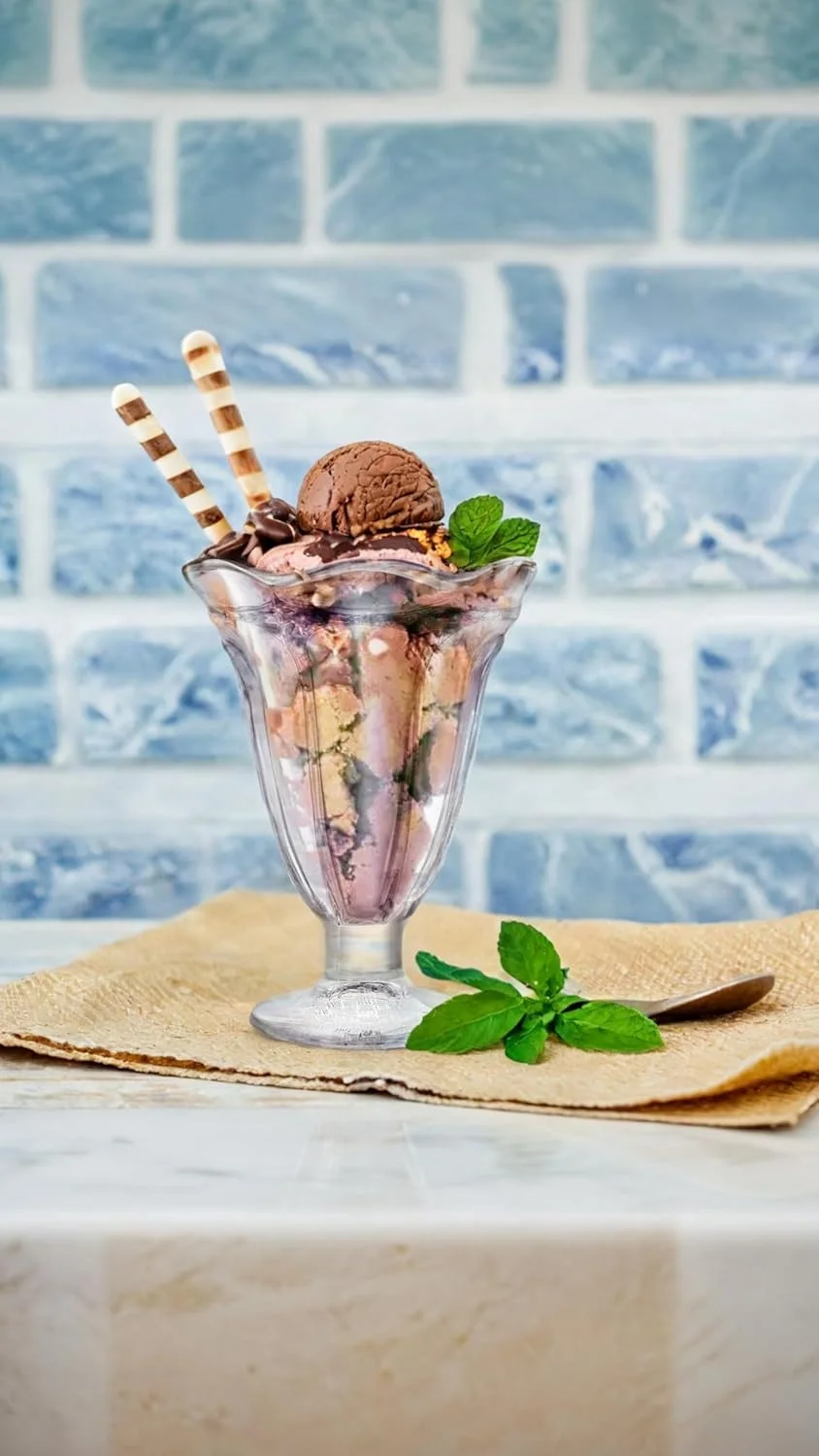 ست 6 عددی جام بستنی خوری شیشه ای Sweet seven - جام های 200 میلی لیتری لاله ای شکل شفاف برای سرو بستنی، دسر، میوه، سالاد و تنقلات ست 6 عددی جام بستنی خوری شیشه ای Sweet seven - جام های 200 میلی لیتری لاله ای شکل شفاف برای سرو بستنی، دسر، میوه، سالاد و تنقلات