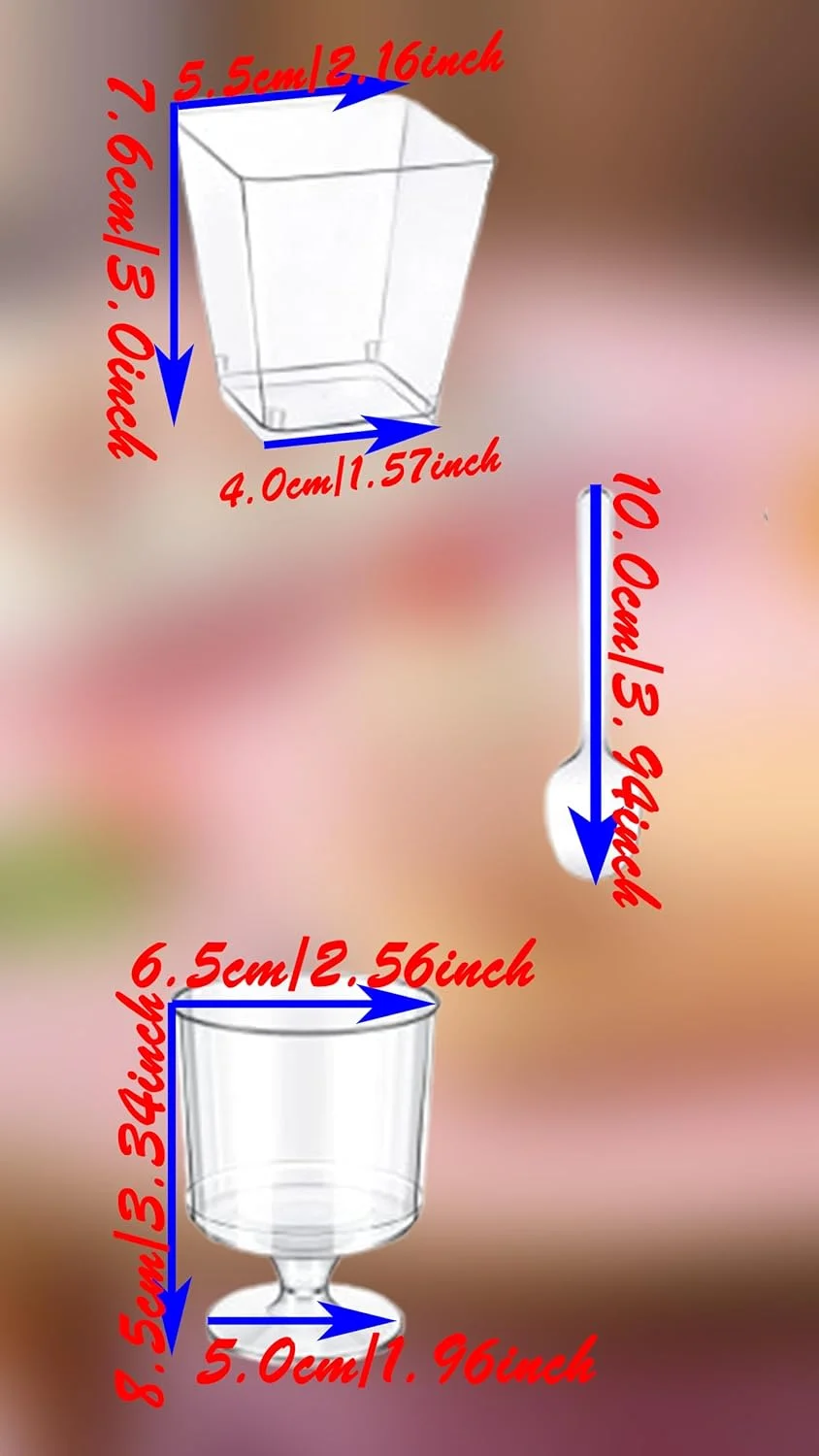 ظروف دسر مینی 5 اونسی همه کاره Sweet seven به همراه قاشق - بسته 100 عددی ظروف پلاستیکی شفاف پیش غذا برای مهمانی، دسر، جام و ظروف پارفیت مربعی ظروف دسر مینی 5 اونسی همه کاره Sweet seven به همراه قاشق - بسته 100 عددی ظروف پلاستیکی شفاف پیش غذا برای مهمانی، دسر، جام و ظروف پارفیت مربعی