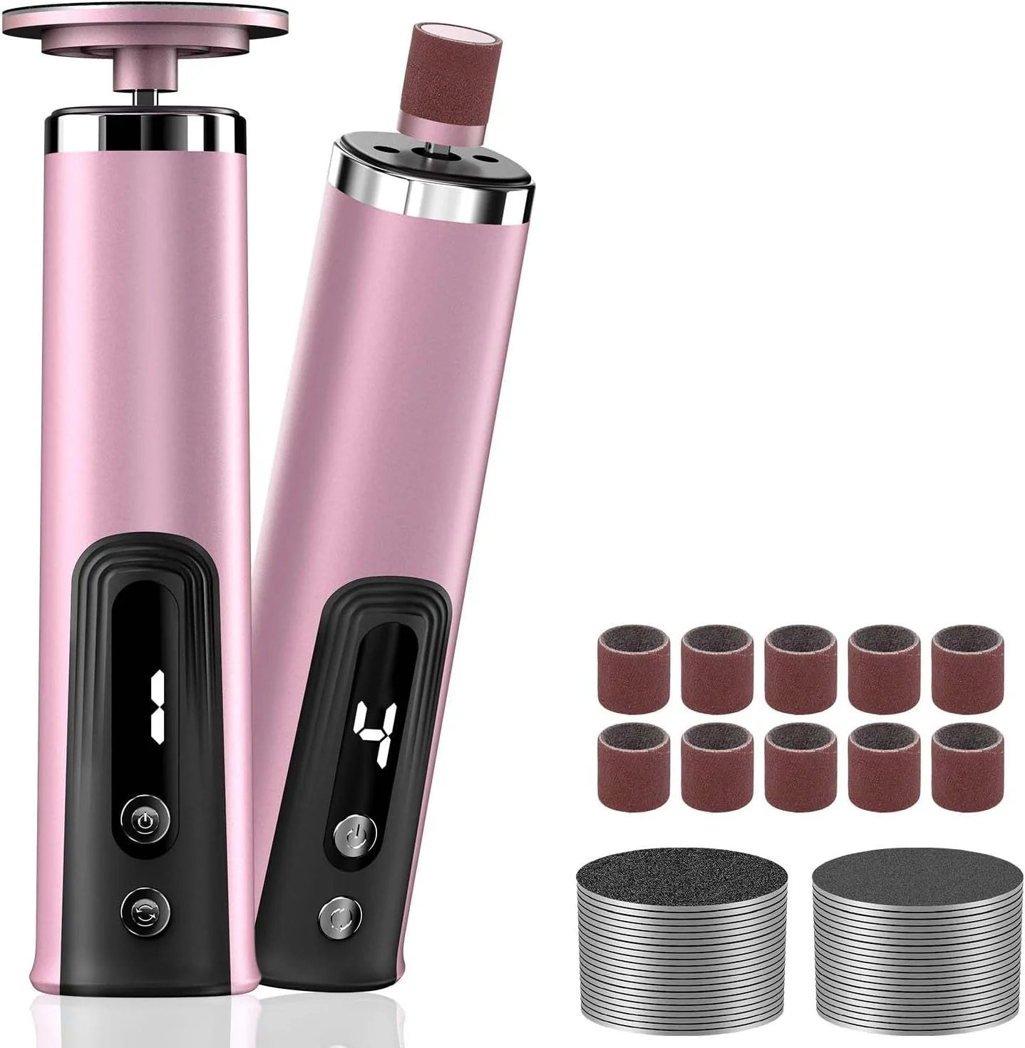 سوهان برقی پا 2 در 1 قابل شارژ، سوهان پینه بردار ارتقا یافته برای پا، سوهان پا با 6 سرعت قابل تنظیم به همراه 50 عدد دیسک سمباده برای مراقبت از ناخن/از بین بردن پینه های پوست مرده