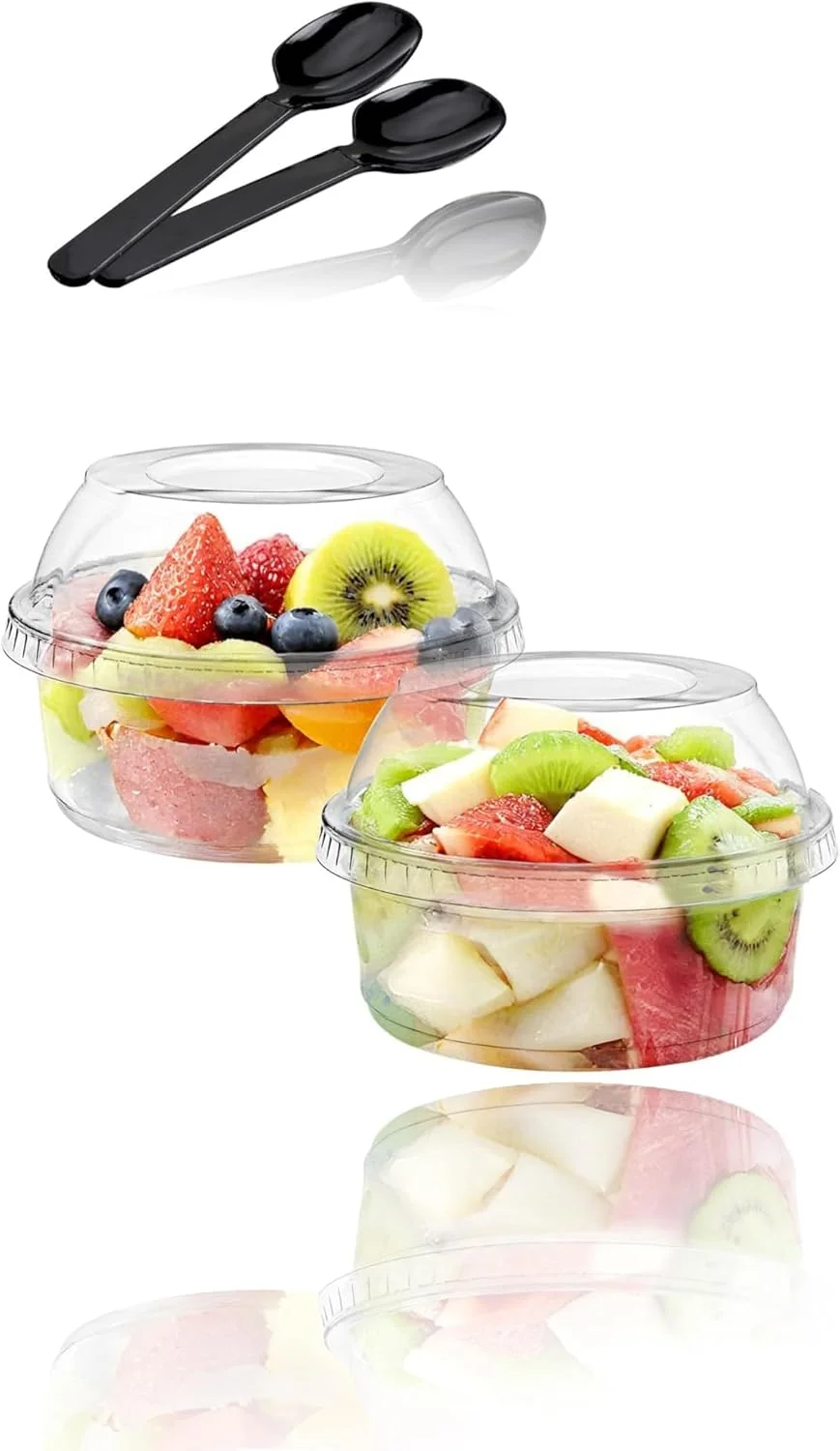 بسته 50 عددی ظروف دسر شفاف 360 میلی لیتری Sweet seven به همراه درب - کاسه های یکبار مصرف پارفه برای بستنی، میوه، ماست و غیره