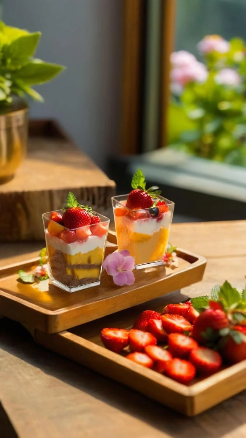 پک 100 عددی ظروف دسر پلاستیکی مربعی 150 میلی لیتری Sweet Seven به همراه سیخ های بامبو - شفاف، مناسب برای پارفه ماست، دسرها و موارد دیگر