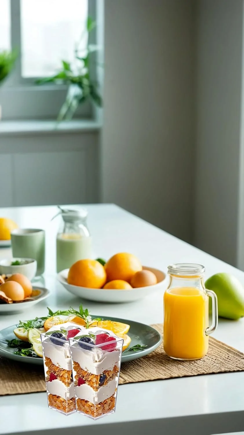 بسته 30 عددی لیوان دسر مینیاتوری مربعی شفاف Sweet Seven به همراه درب و قاشق، مناسب برای پارفه، پودینگ و پیش غذا، لیوان های کوچک پلاستیکی شات دسر 100 میلی لیتری برای مهمانی ها بسته 30 عددی لیوان دسر مینیاتوری مربعی شفاف Sweet Seven به همراه درب و قاشق، مناسب برای پارفه، پودینگ و پیش غذا، لیوان های کوچک پلاستیکی شات دسر 100 میلی لیتری برای مهمانی ها