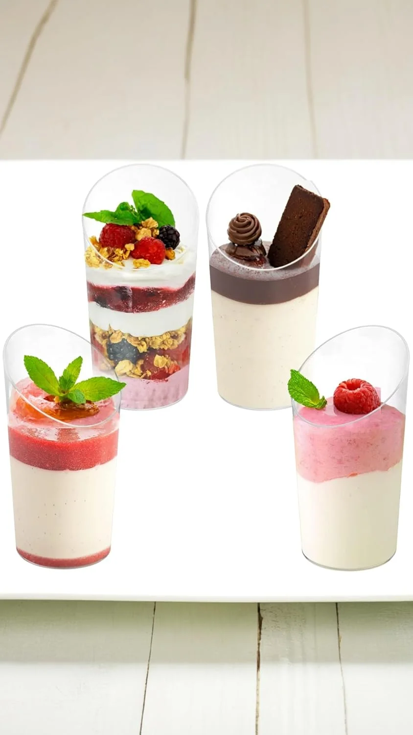 ظروف دسر مینی سویت سون، 50 عددی، 2.5 اونسی - ظروف پلاستیکی شفاف پارفه برای دسرهای شیک، پیش غذاها و بستنی