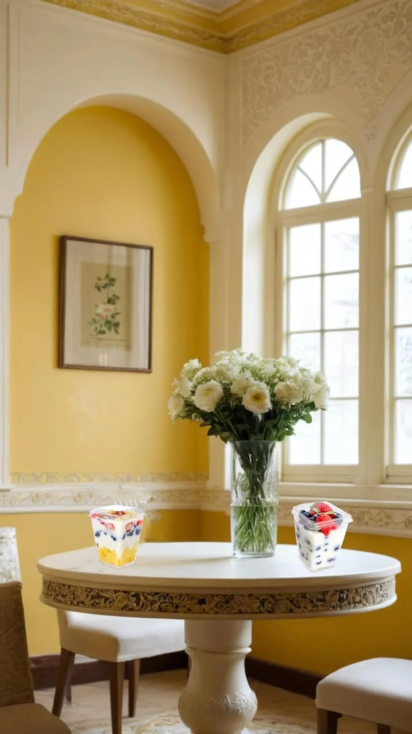 ظروف دسر پلاستیکی شفاف Sweet seven بسته 50 عددی به همراه درب و قاشق برای پارفه، پیش غذا، پودینگ، میوه و بستنی در مهمانی ها و رویدادها ظروف دسر پلاستیکی شفاف Sweet seven بسته 50 عددی به همراه درب و قاشق برای پارفه، پیش غذا، پودینگ، میوه و بستنی در مهمانی ها و رویدادها