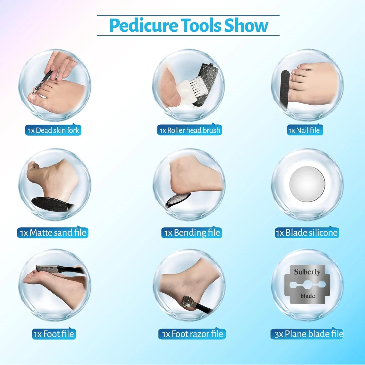 سوهان برقی حرفه ای پا، کیت ابزار پدیکور سوهان الکترونیکی قابل شارژ، سوهان ضد آب پا با 4 سری سنگ زنی، مراقبت از پا برای پوست های مرده، هدیه ای ایده آل برای همه