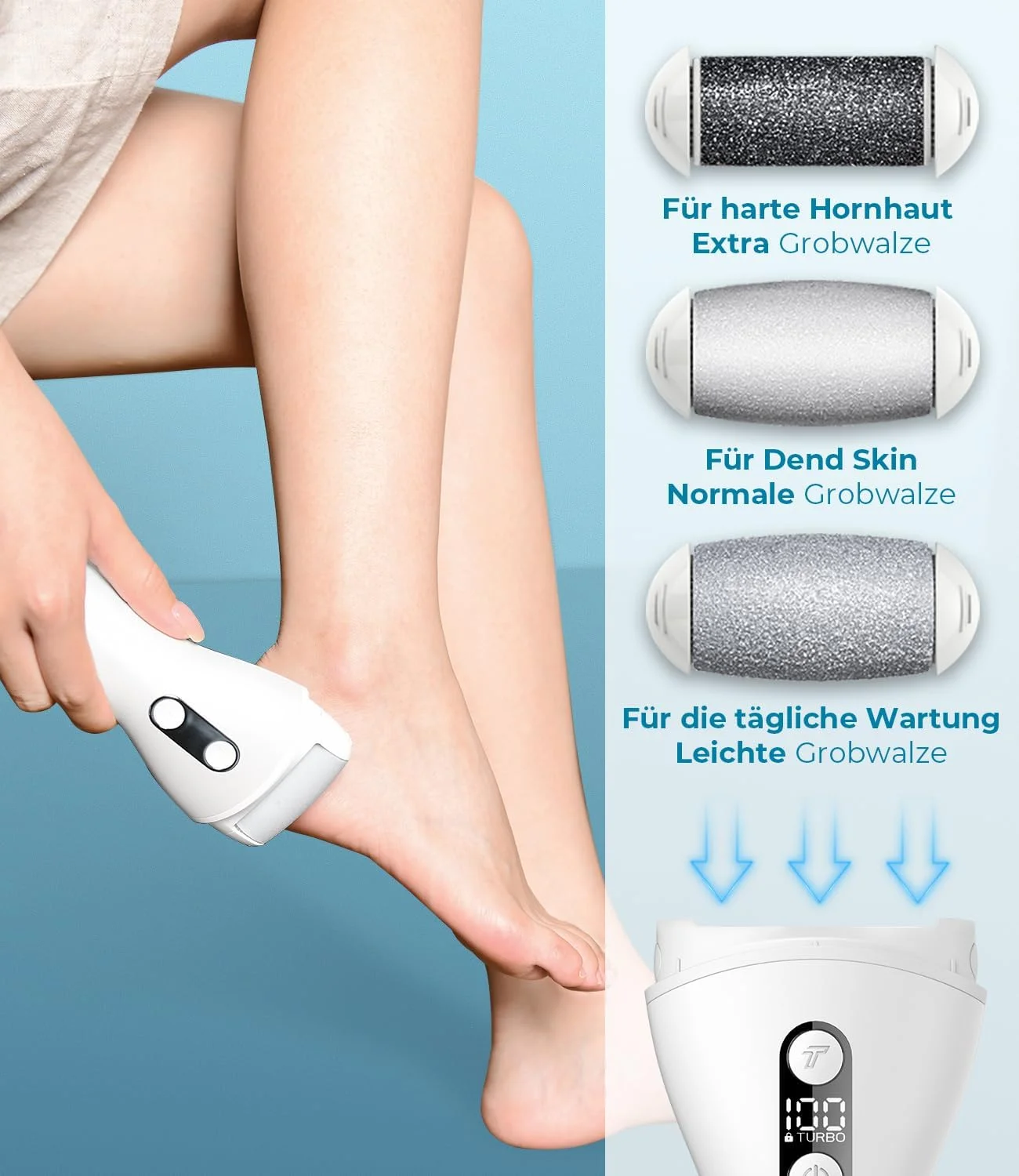 سوهان برقی پریتک برای از بین بردن پینه پا، قابل شارژ مدل (سفید 1138T) سوهان برقی پریتک برای از بین بردن پینه پا، قابل شارژ مدل (سفید 1138T)