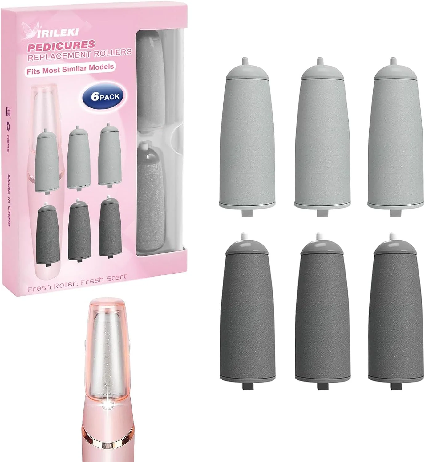 6 عدد سری یدکی پدیکور برای Flawless Pedi، سوهان برقی پا، سری غلتکی یدکی سنگ پا برقی مناسب Finishing Touch Flawless Pedi (ابزار پدیکور شامل نمی شود) 6 عدد سری یدکی پدیکور برای Flawless Pedi، سوهان برقی پا، سری غلتکی یدکی سنگ پا برقی مناسب Finishing Touch Flawless Pedi (ابزار پدیکور شامل نمی شود)