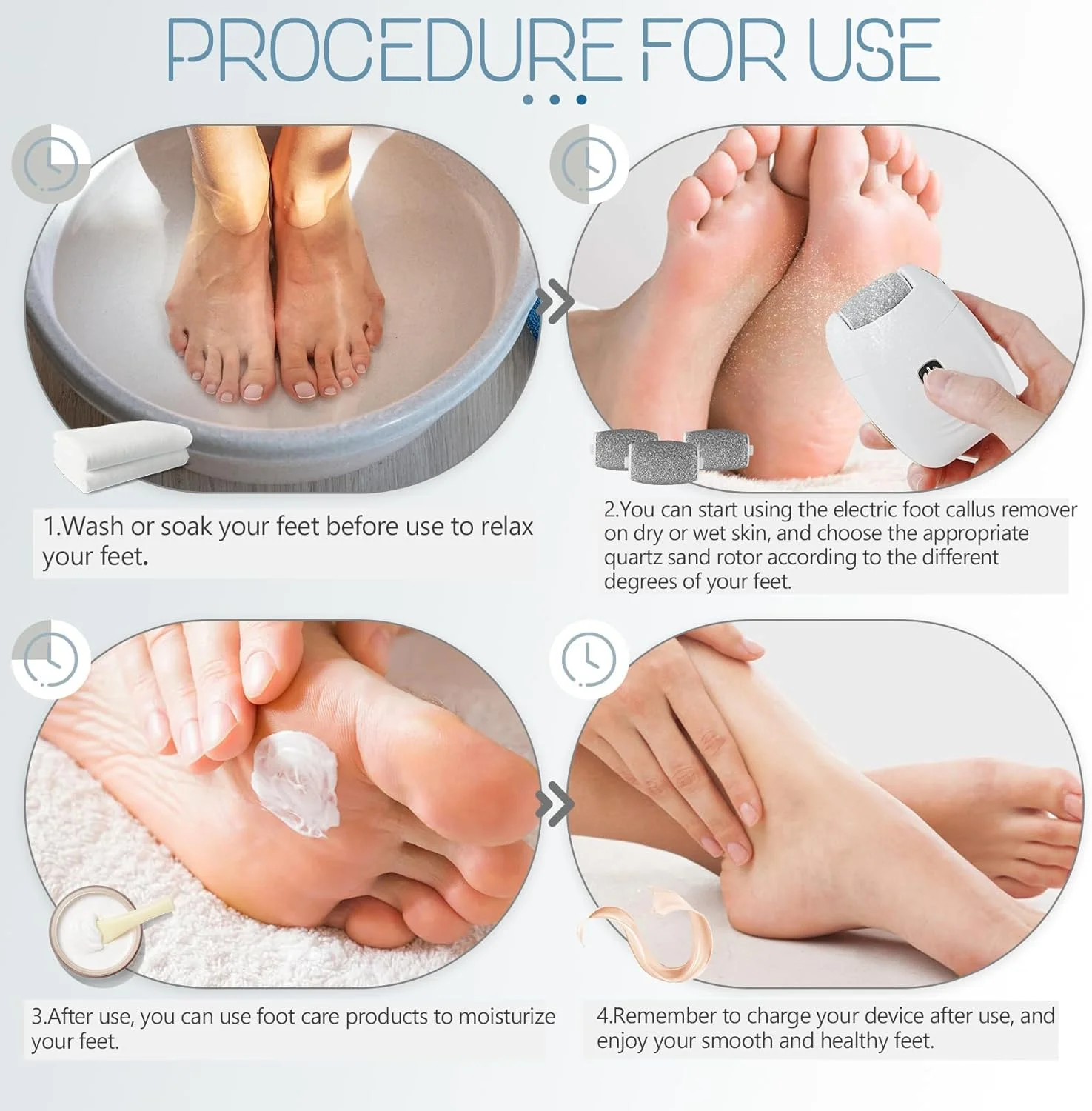 سوهان پدیکور برقی قابل حمل، دارای 3 سری غلتکی، 2 سرعت، قابل شارژ با USB، سوهان برقی پا برای از بین بردن پوست های سفت و مرده، سنگ پا و ابزار سایش پا