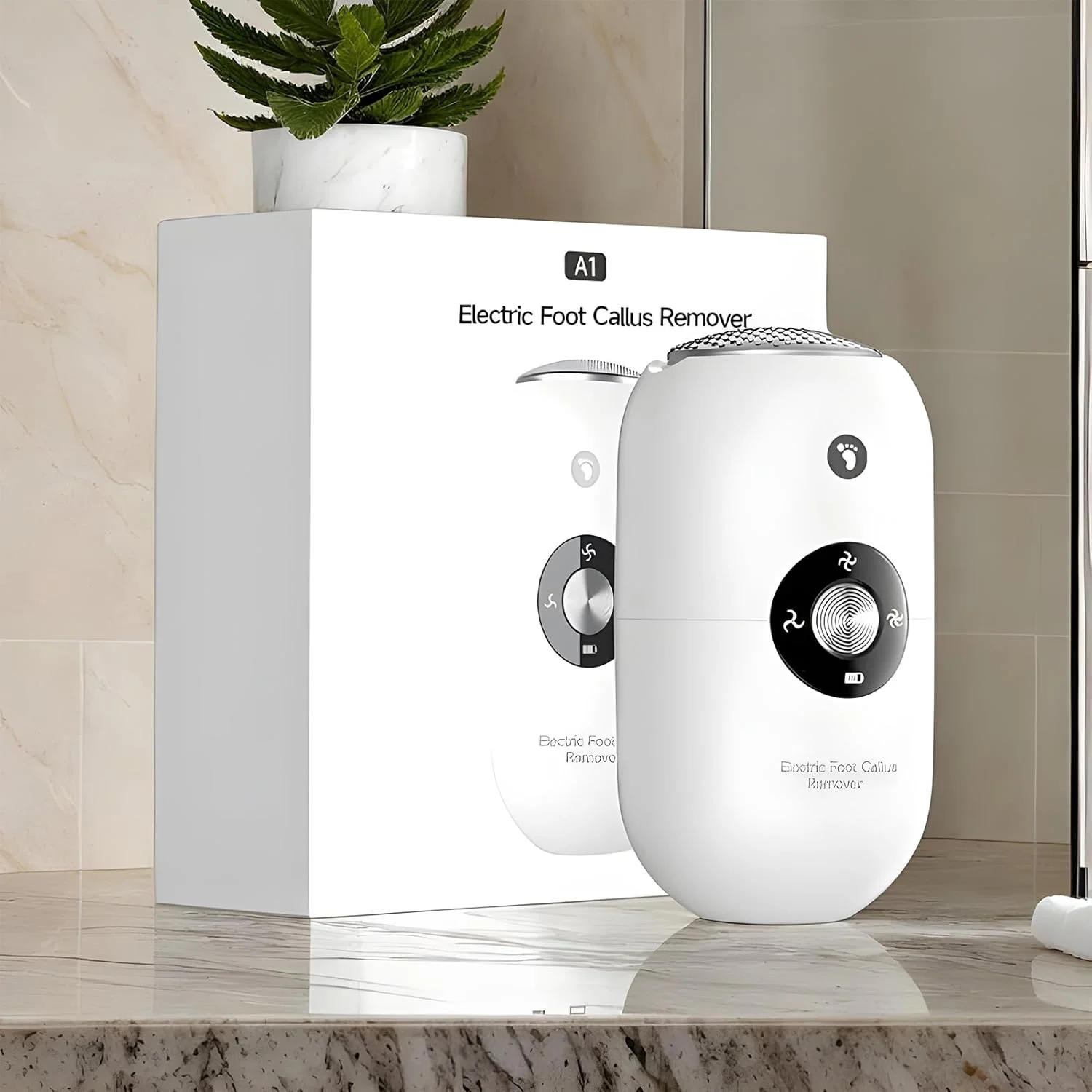 از بین برنده پینه پا | از بین برنده پینه پاشنه پا، اسکرابر برقی شارژی حرفه ای، ابزار پدیکور پوست خشک و مرده برای مسافرت در منزل