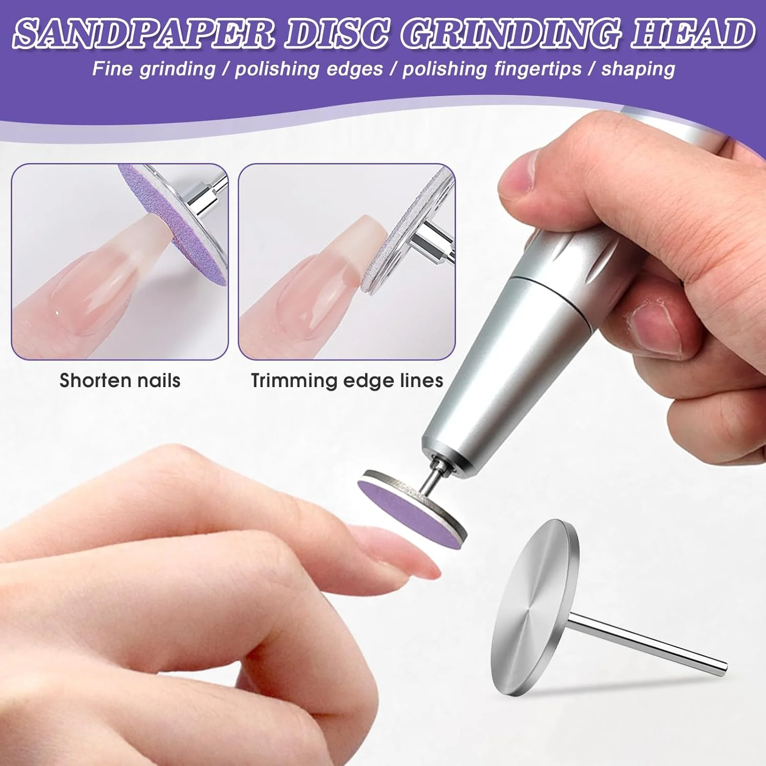 مجموعه 120 عددی دیسک سمباده پدیکور، کاغذ سمباده 25 میلی متری سنگ پای برقی با درجه زبری 80/120/180/240 به همراه سری فلزی، سمباده یدکی، سری های اتصال دستگاه برش ناخن پا