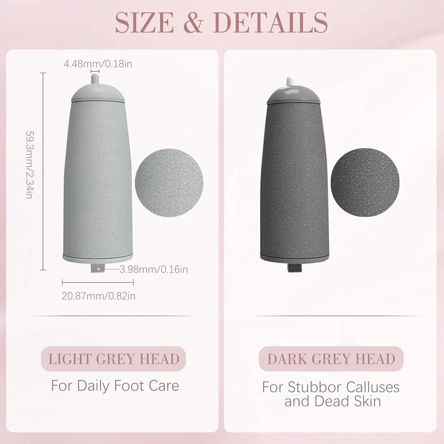 6 عدد سری یدکی پدیکور برای Flawless Pedi، سوهان برقی پا، سری غلتکی یدکی سنگ پا برقی مناسب Finishing Touch Flawless Pedi (ابزار پدیکور شامل نمی شود)