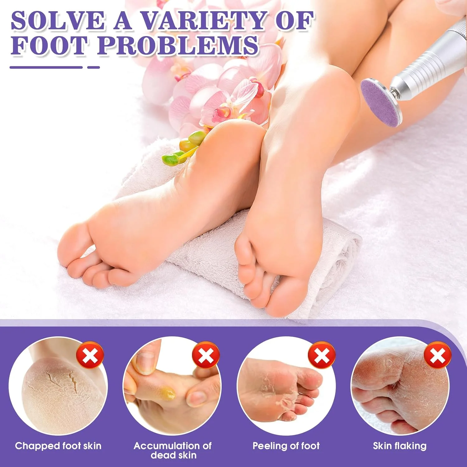 مجموعه 120 عددی دیسک سمباده پدیکور، کاغذ سمباده 25 میلی متری سنگ پای برقی با درجه زبری 80/120/180/240 به همراه سری فلزی، سمباده یدکی، سری های اتصال دستگاه برش ناخن پا