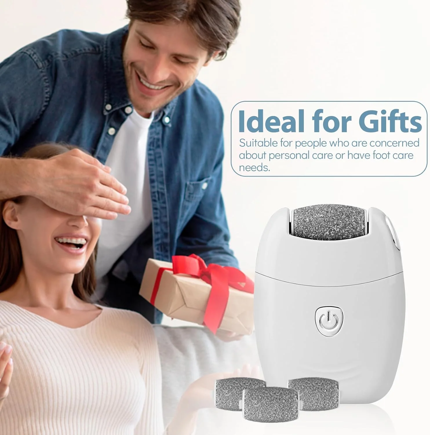 سوهان پدیکور برقی قابل حمل، دارای 3 سری غلتکی، 2 سرعت، قابل شارژ با USB، سوهان برقی پا برای از بین بردن پوست های سفت و مرده، سنگ پا و ابزار سایش پا