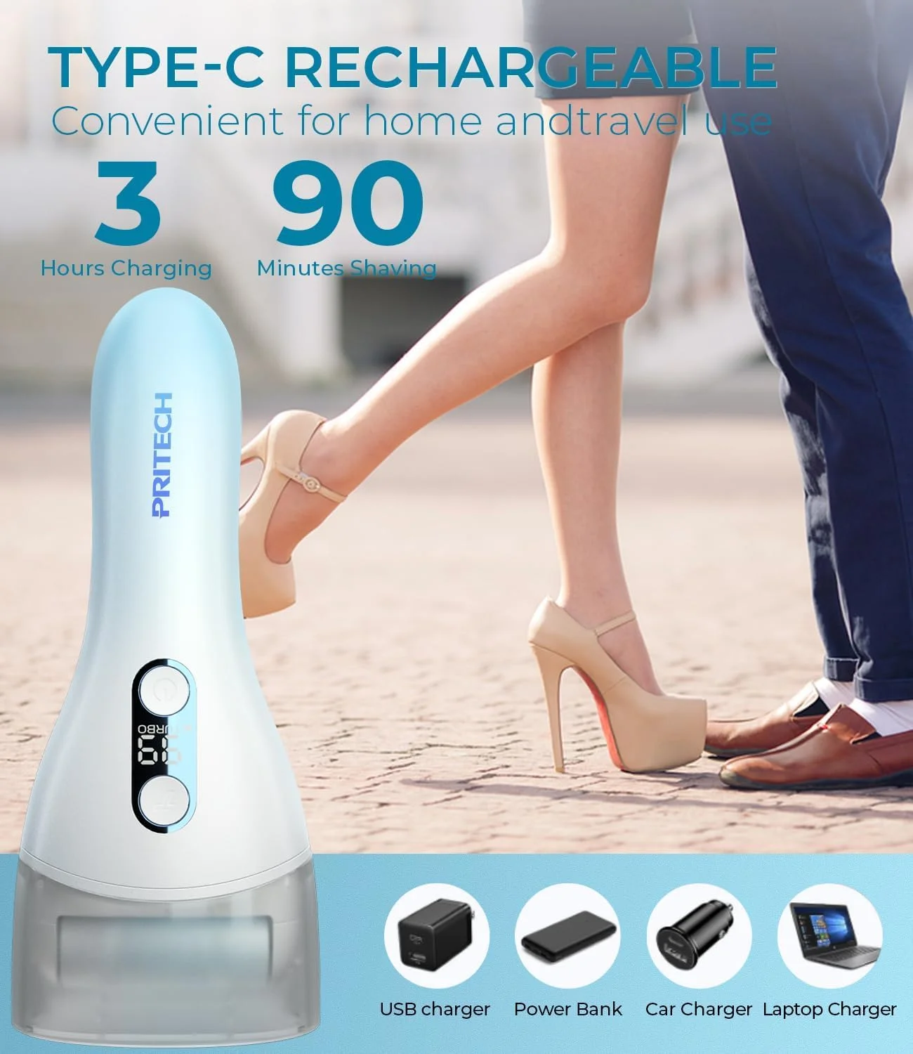 سوهان برقی پدیکور پا پریتک، قابل شارژ، ابزار الکترونیکی قابل حمل پدیکور پا، کیت از بین برنده پینه برقی، مراقبت حرفه ای از پا برای پوست های مرده