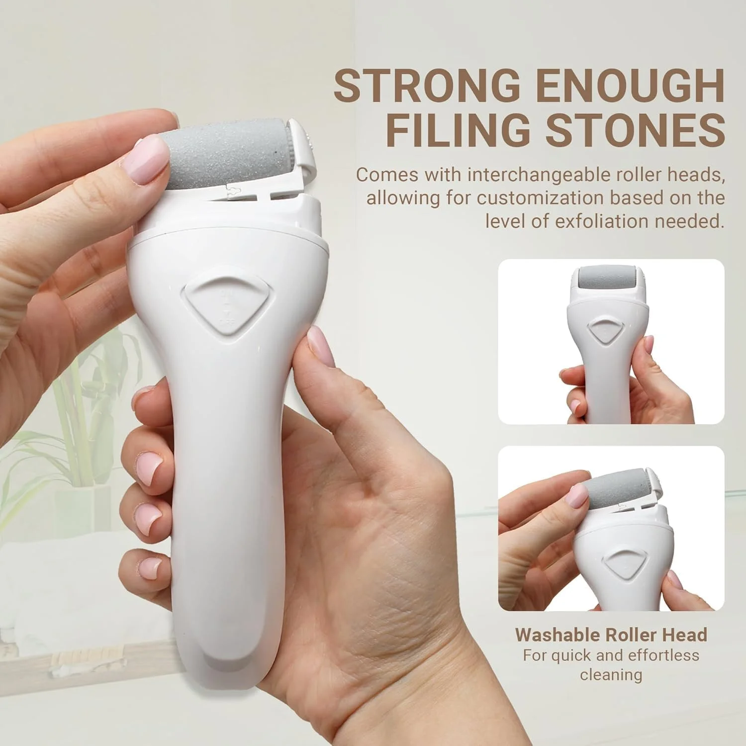 سوهان برقی پا PeakTrend، از بین برنده پینه و پوست مرده، ابزار پدیکور شارژی برای مراقبت از پا، تمیز کننده پوست های ترک خورده و سخت به همراه 2 سری سمباده