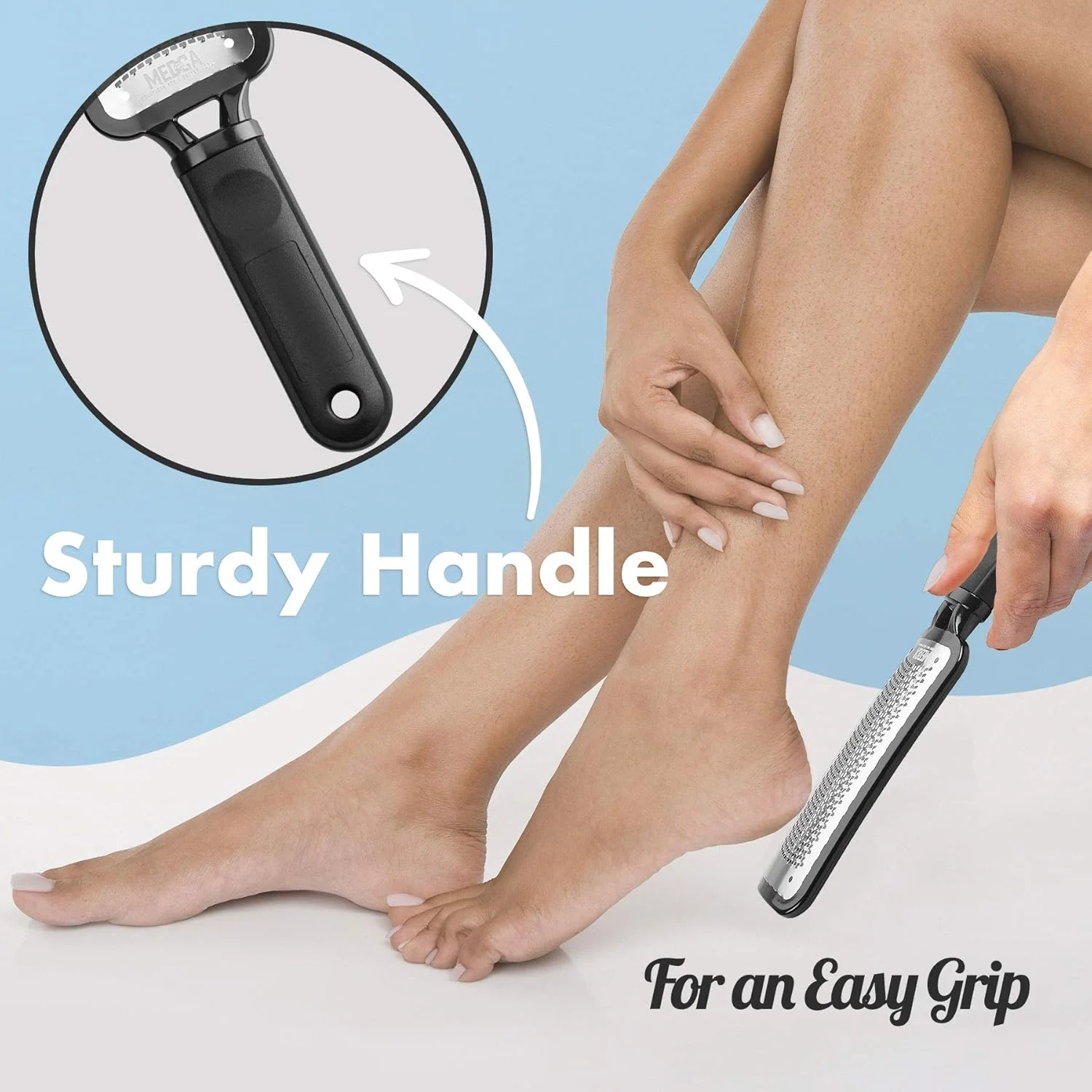 ست پدیکور اسکرابر پا - سوهان پا فوق العاده بزرگ و ابزار از بین برنده پینه | لایه بردار پاشنه و پا با سطح فولاد ضد زنگ | سنگ پا با کیفیت حرفه ای برای از بین بردن پوست های مرده