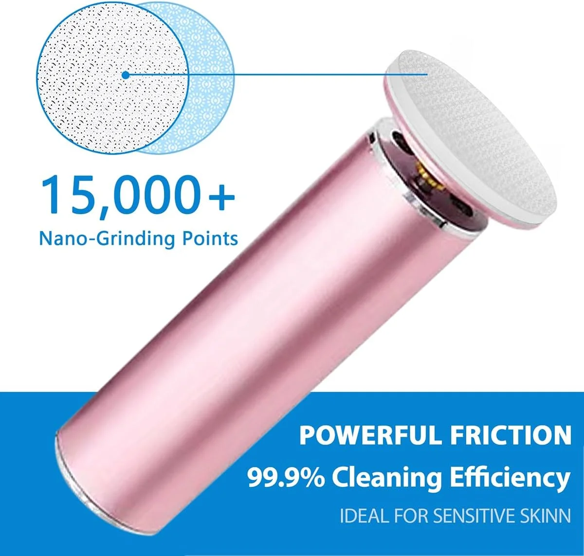 OZLICE 2 عدد دیسک سنگ زنی شیشه ای نانو برای دستگاه از بین برنده پینه برقی پا Dermave به همراه 60 عدد پد چسبی دو طرفه گرد قابل تعویض