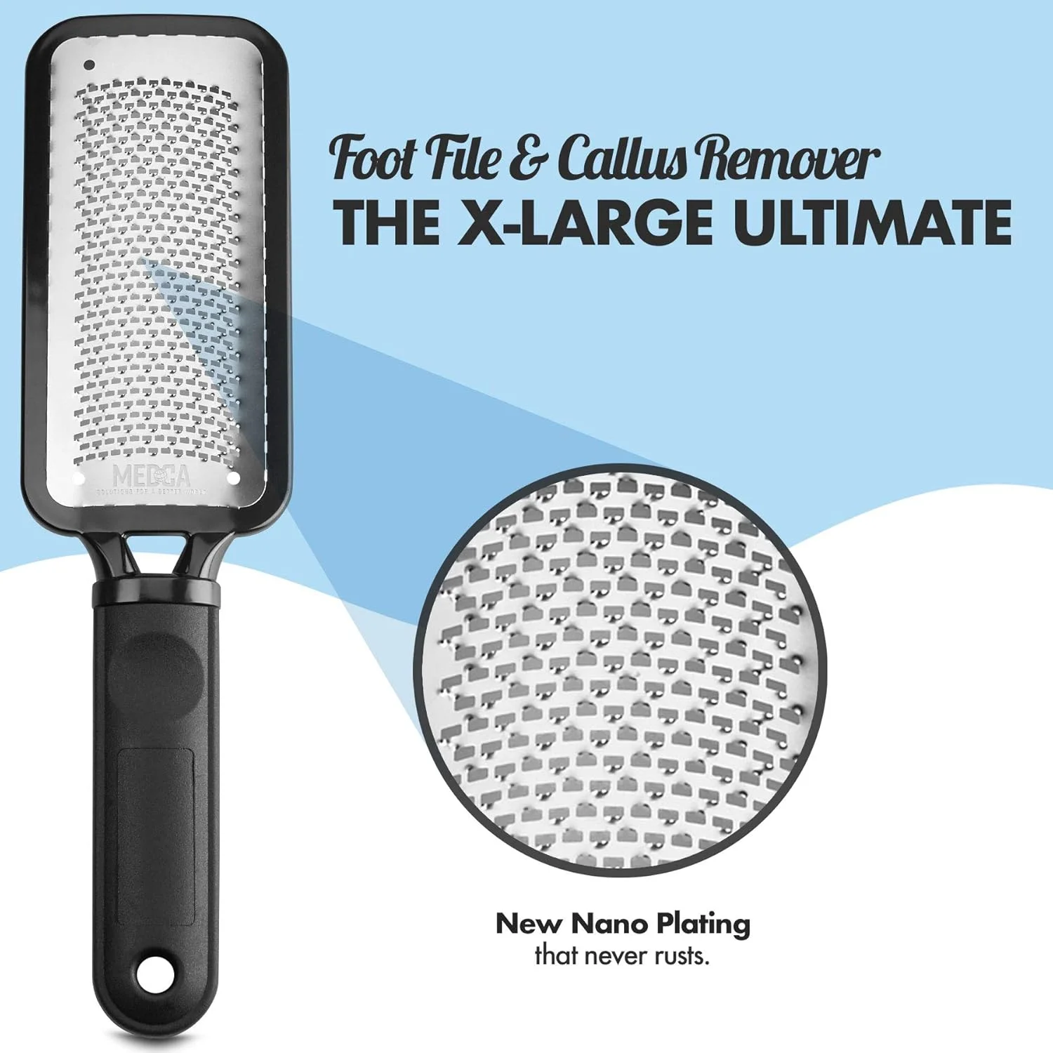 ست پدیکور اسکرابر پا - سوهان پا فوق العاده بزرگ و ابزار از بین برنده پینه | لایه بردار پاشنه و پا با سطح فولاد ضد زنگ | سنگ پا با کیفیت حرفه ای برای از بین بردن پوست های مرده