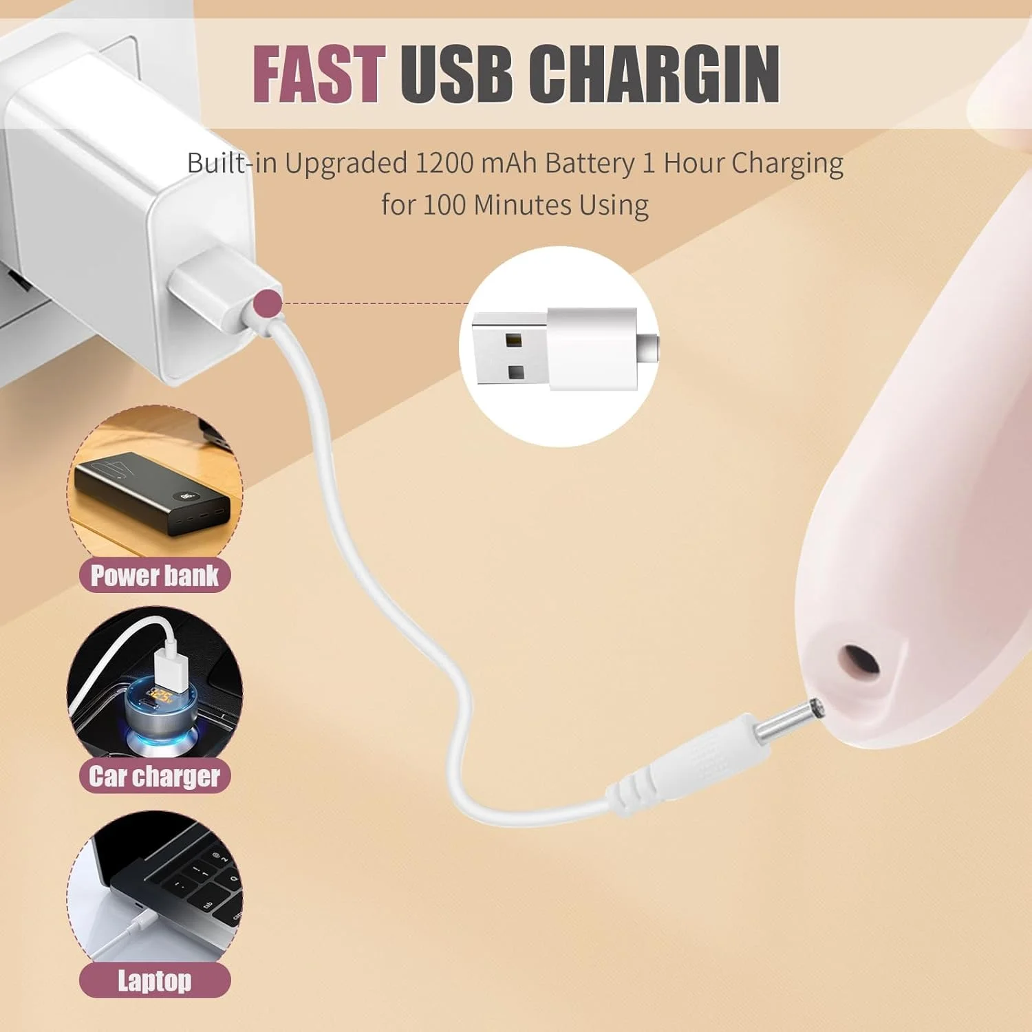 ابزار پدیکور، از بین برنده پینه برقی پا، از بین برنده پوست سخت ضد آب قابل شارژ USB با 4 سر برس، برای درمان پاشنه های ترک خورده خشک، پینه ها و پوست مرده