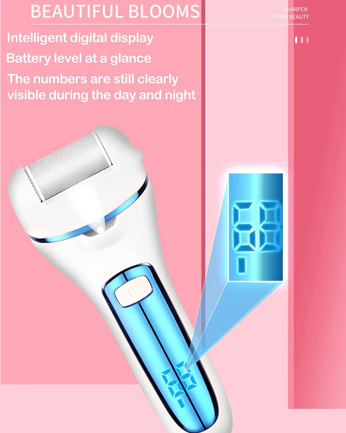 سوهان برقی پدیکور پا NOOFIE، از بین برنده پینه پا، دارای 3 غلتک و 2 سرعت، ابزار حرفه ای پدیکور، سفید (مشکی)