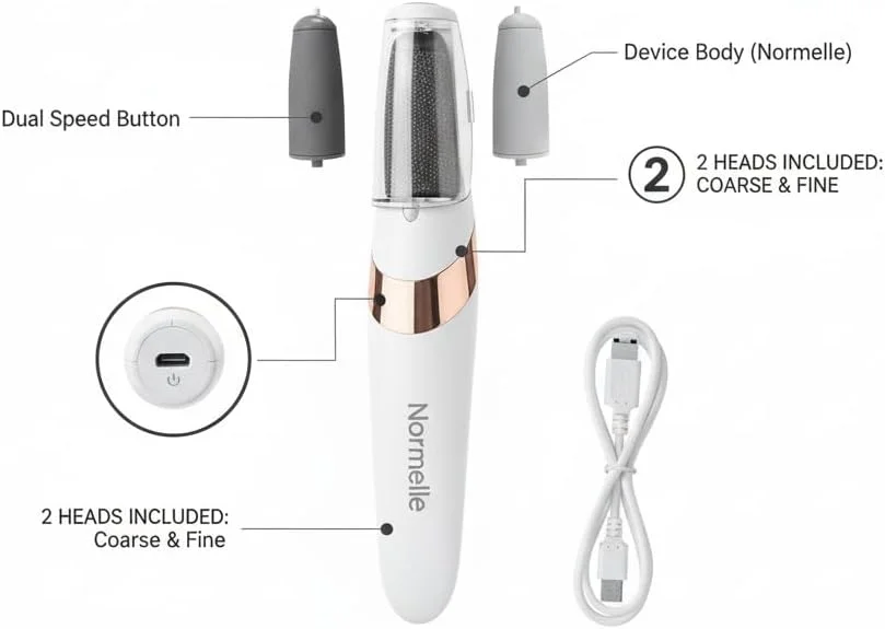 سوهان برقی پدیکور پا نورمل، مناسب برای آقایان و بانوان، کیت پدیکور شارژی با موتور دو سرعته قابل تنظیم، 60 عدد دیسک سمباده ای قابل تعویض، سوهان برقی قابل حمل برای از بین بردن پوست های سفت و مرده سوهان برقی پدیکور پا نورمل، مناسب برای آقایان و بانوان، کیت پدیکور شارژی با موتور دو سرعته قابل تنظیم، 60 عدد دیسک سمباده ای قابل تعویض، سوهان برقی قابل حمل برای از بین بردن پوست های سفت و مرده