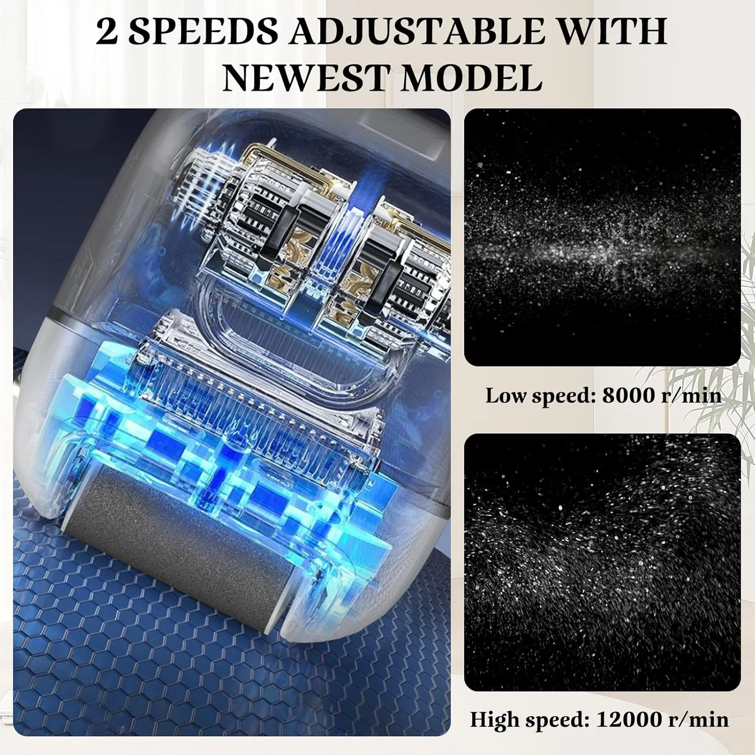 سوهان برقی پدیکور پا Nuaoi - ابزار پدیکور شارژی برای پا، 3 سری سمباده، 2 سرعت، نارنجی، پلاستیکی، سوهان