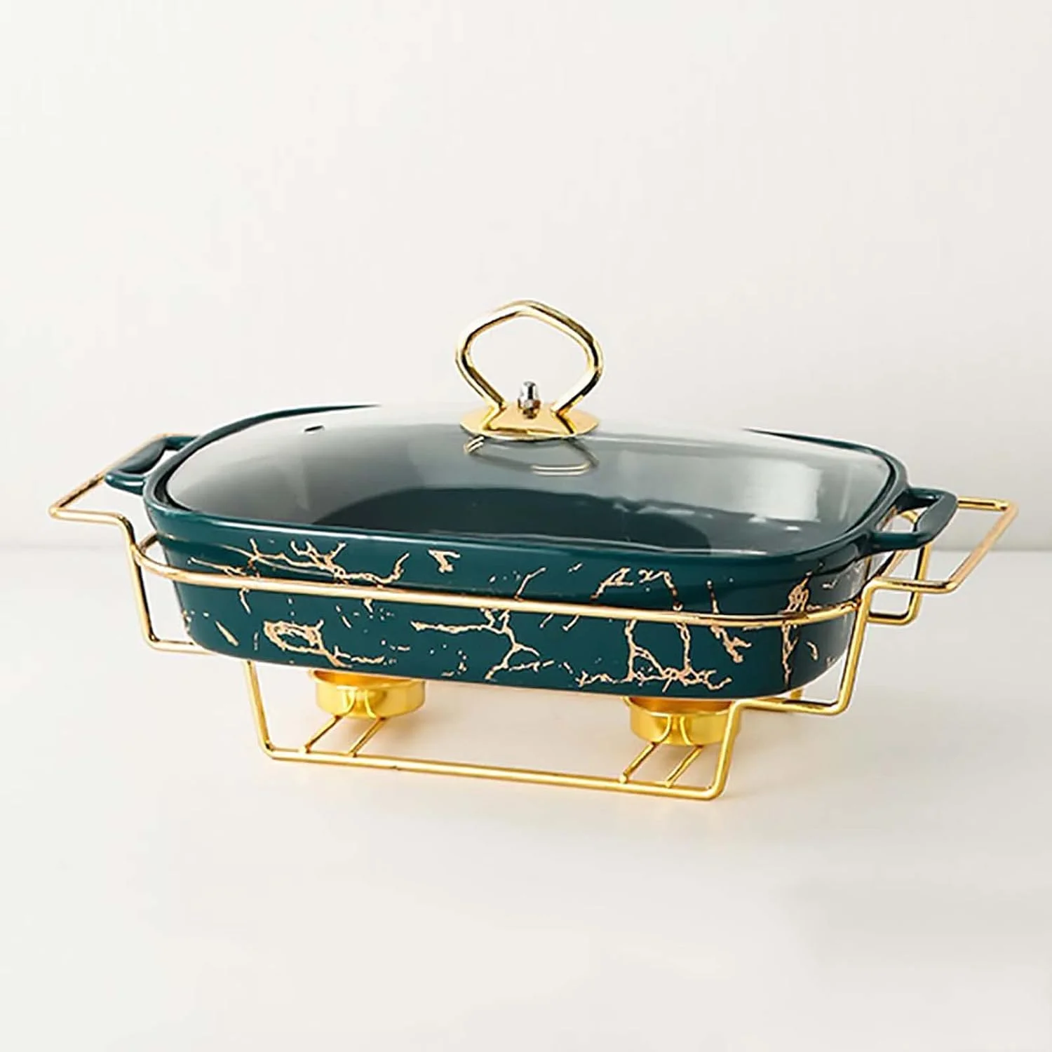 ظرف گرم نگهدارنده غذا سرامیکی XQKXHZ، مستطیلی، گرم کننده بوفه و غذا، گرمکن بوفه ممتاز با درب شیشه ای و جای سوخت، برای بوفه/عروسی/مهمانی/ضیافت/رویدادهای پذیرایی - 1.2 لیتر، سبز، B ظرف گرم نگهدارنده غذا سرامیکی XQKXHZ، مستطیلی، گرم کننده بوفه و غذا، گرمکن بوفه ممتاز با درب شیشه ای و جای سوخت، برای بوفه/عروسی/مهمانی/ضیافت/رویدادهای پذیرایی - 1.2 لیتر، سبز، B