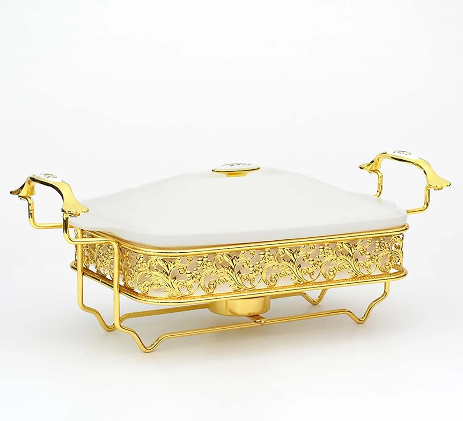 ظروف گرم نگهدارنده غذا سرامیکی سفید XQKXHZ، گرم کننده های غذای ممتاز با جایگاه سوخت و درب شیشه ای قابل مشاهده، ظروف مستطیلی سرو بوفه، برای مهمانی ها، بوفه ها، پذیرایی ها، ضیافت ها و رویدادها - 2.5 لیتر ظروف گرم نگهدارنده غذا سرامیکی سفید XQKXHZ، گرم کننده های غذای ممتاز با جایگاه سوخت و درب شیشه ای قابل مشاهده، ظروف مستطیلی سرو بوفه، برای مهمانی ها، بوفه ها، پذیرایی ها، ضیافت ها و رویدادها - 2.5 لیتر