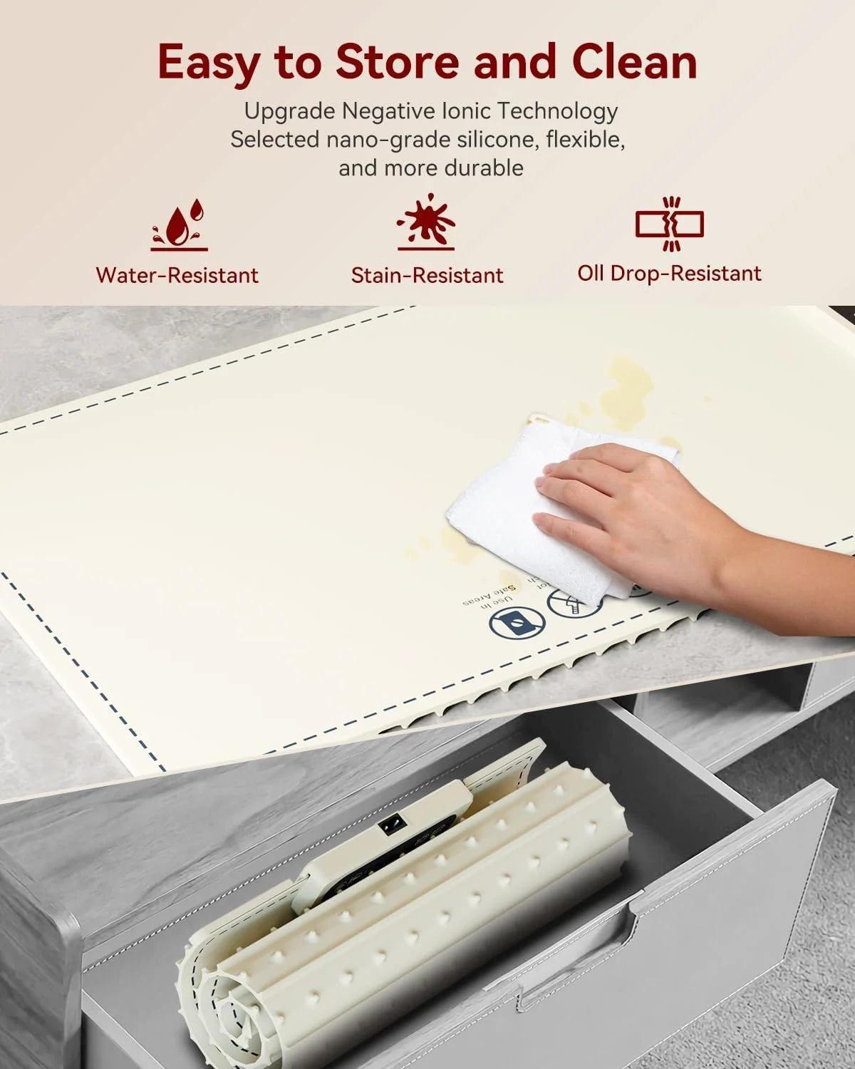 سینی گرم کننده برقی Xisiciao، حصیر گرم کننده غذا با 3 تنظیمات دما، سینی گرم کننده برقی قابل حمل برای مهمانی ها، بوفه ها، مسافرت، زندگی روزمره (سفید)