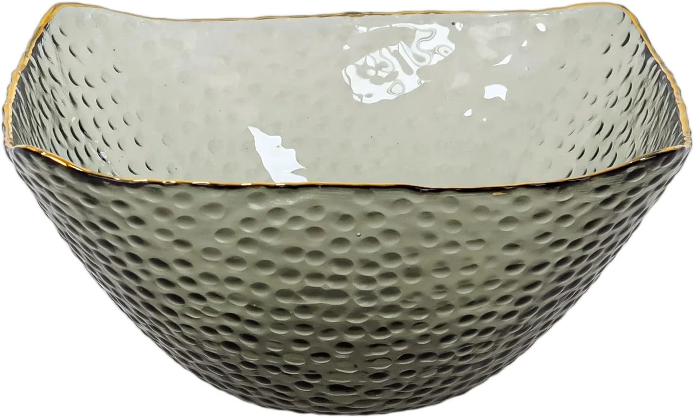 ظرف دسر شیشه ای Winds Trading، کاسه شیشه ای کریستالی برای بستنی، میوه، پودینگ، تنقلات، غلات، آجیل - ظروف سرو شیشه ای ممتاز لبه طلایی (B)