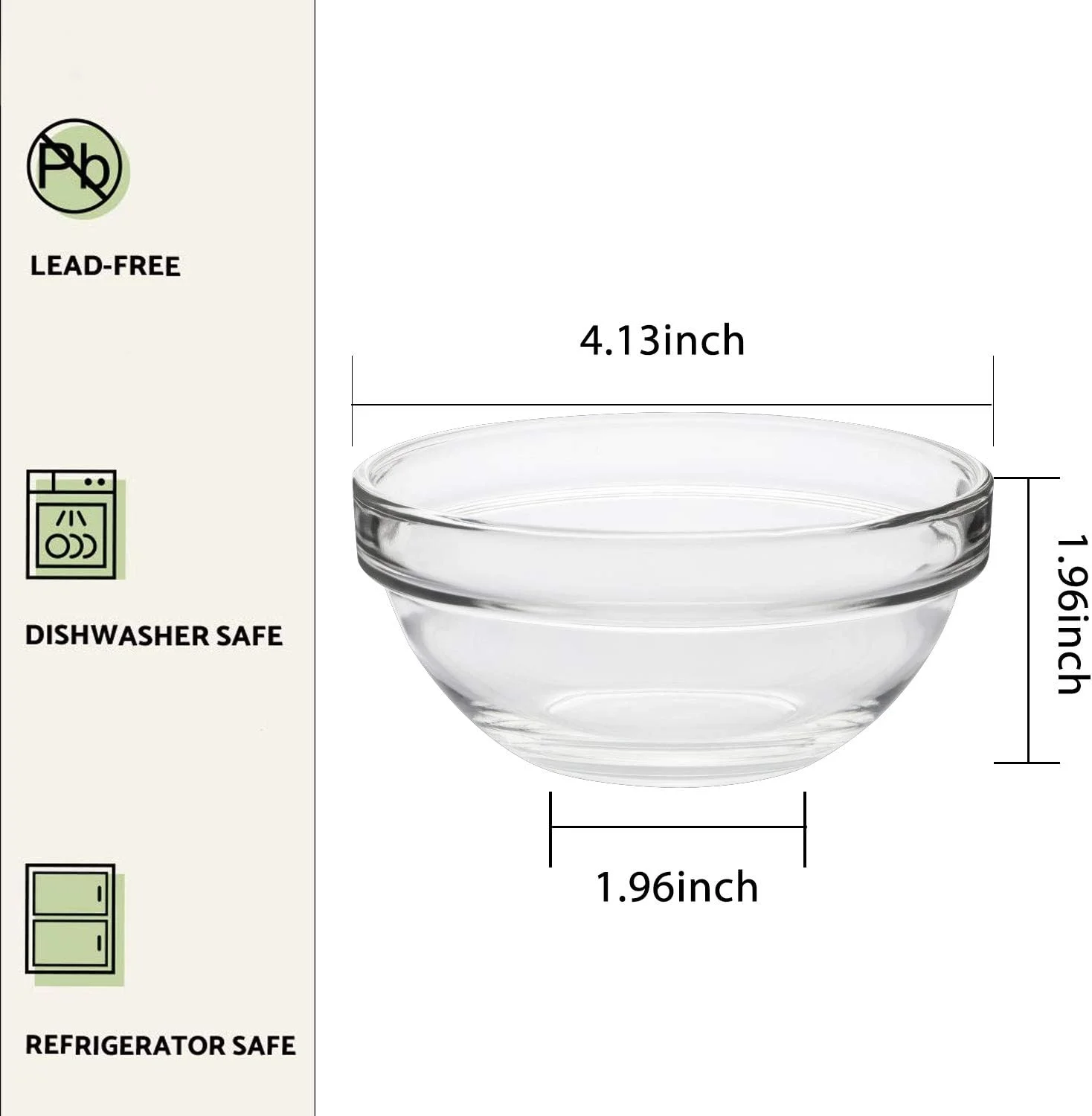 کاسه های شیشه ای کوچک 4 اینچی WERTIOO، 12 عددی، کاسه های کوچک شیشه ای برای آماده سازی غذا، مناسب برای دسر، سس، ظروف آب نبات یا کاسه آجیل