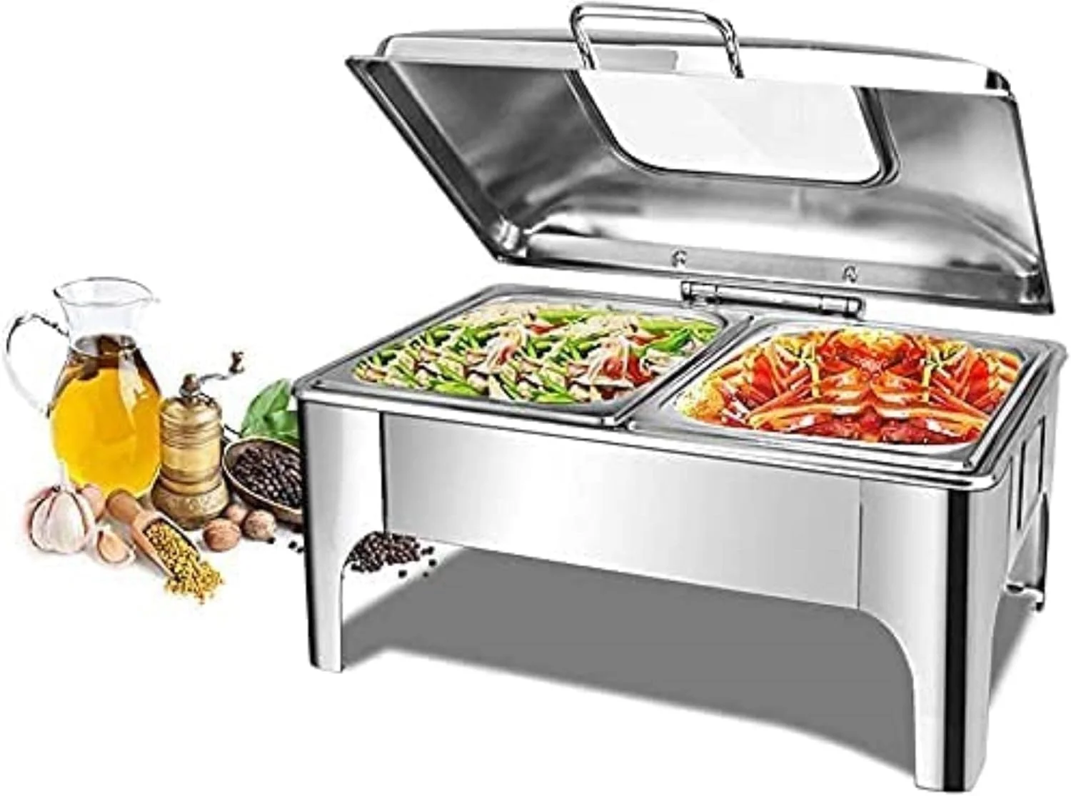 گرمکن غذا، ظرف گرمکن استیل ضد زنگ، ست ظرف گرمکن، گرمکن بوفه غذا، گرمکن حرفه ای غذا برای پذیرایی