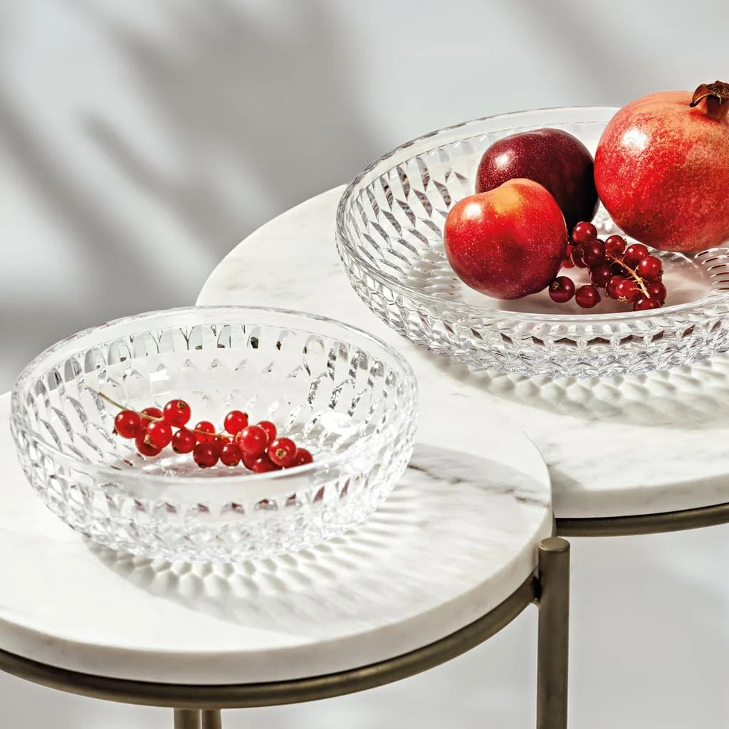 ویلروی اند باخ - کاسه کم عمق بوستون، 24 سانتی متر قطر، کاسه شیشه کریستال برای دسر، میوه و تنقلات، قابل شستشو در ماشین ظرفشویی، شفاف