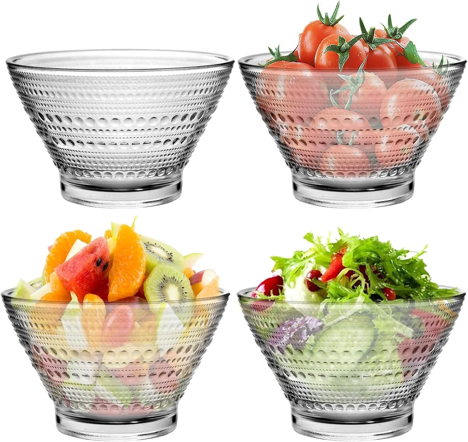 کاسه سالاد شیشه ای وینتیج، کاسه بستنی 400 میلی لیتری، کاسه دسر شیشه ای بدون BPA برای میوه، سالاد، تنقلات، لوازم مهمانی، دکور میز یا حمام کاسه سالاد شیشه ای وینتیج، کاسه بستنی 400 میلی لیتری، کاسه دسر شیشه ای بدون BPA برای میوه، سالاد، تنقلات، لوازم مهمانی، دکور میز یا حمام