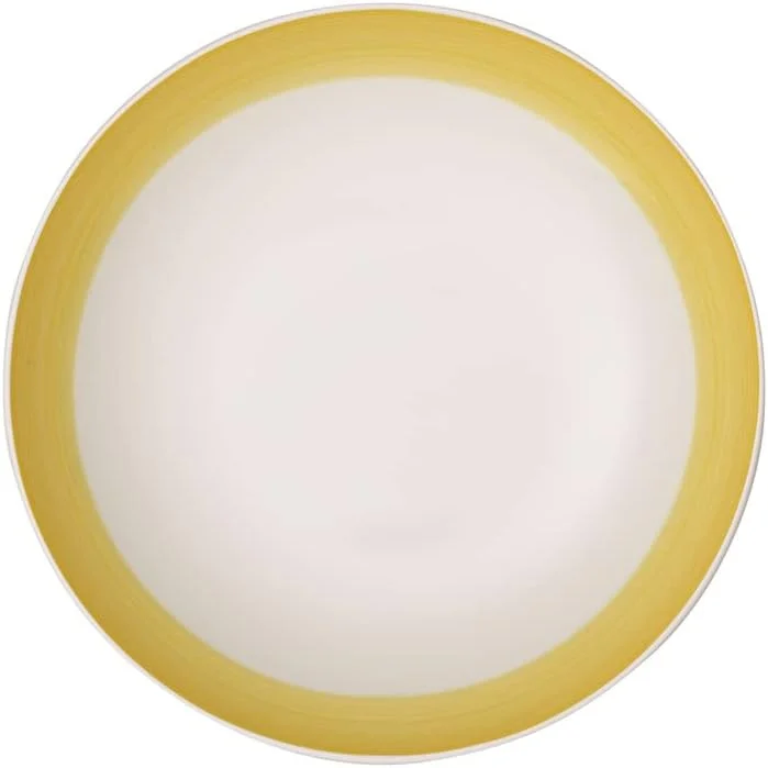 Villeroy & Boch 10-4854-3381 کاسه گود کالرفول لایف با طرح پای لیمو، 24 سانتی متر، جنس پرسلن عالی، سفید/زرد