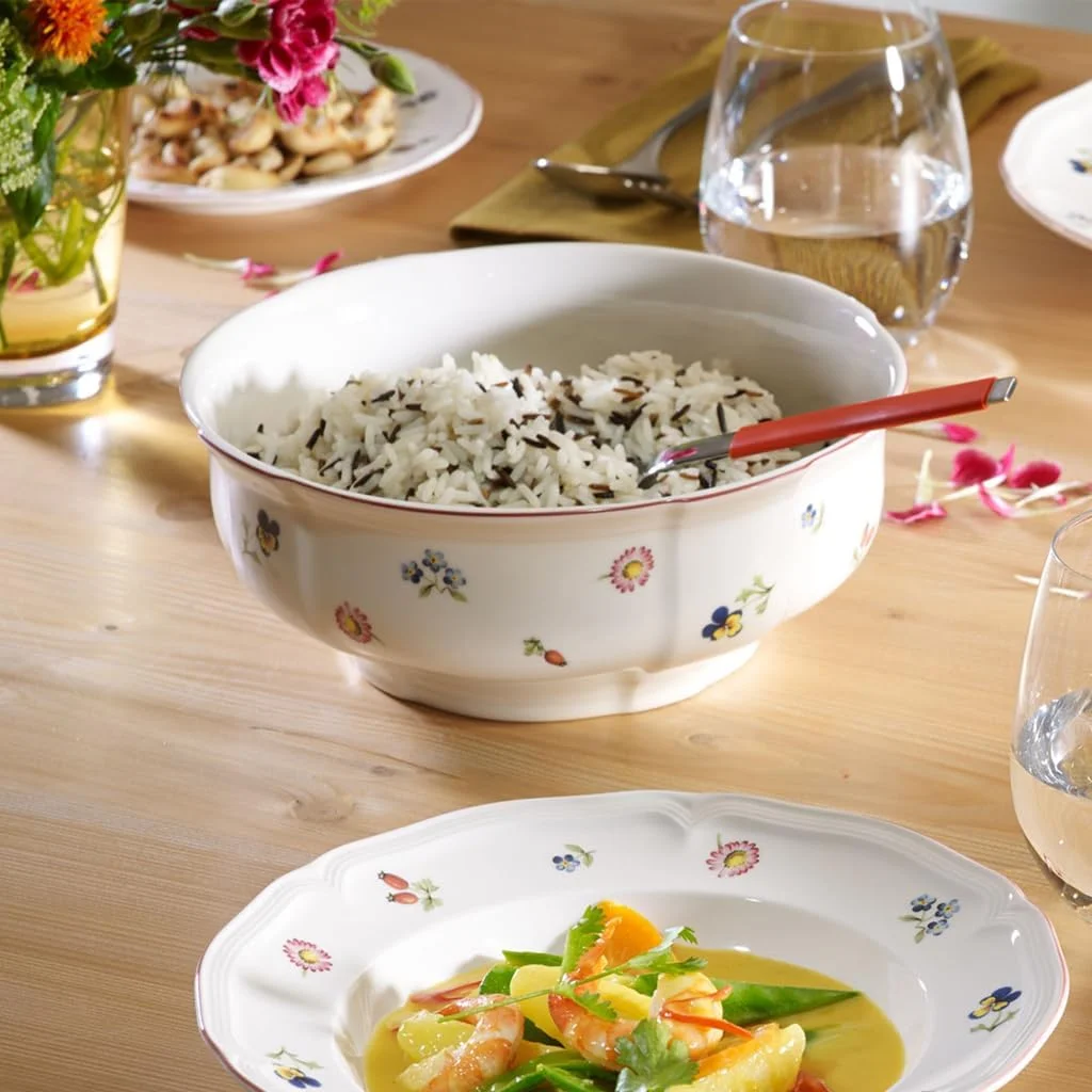 کاسه دسر ظریف Petit Fleur ویلروی اند باخ، چینی ممتاز با نقوش برجسته و طرح های گل و میوه، سفید/چند رنگ، 15 سانتی متر