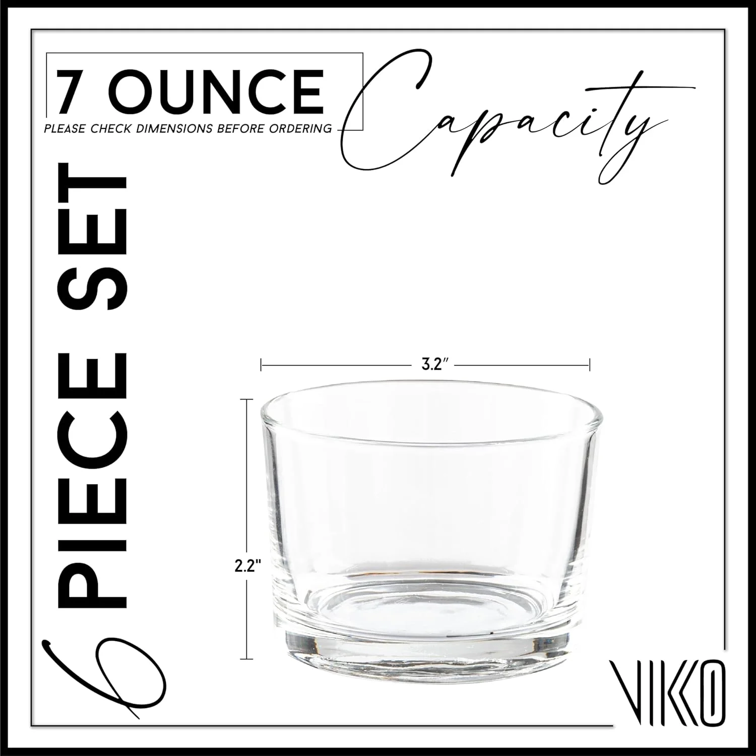 کاسه های شیشه ای کوچک Vikko: لیوان های مزه 200 میلی لیتری - لیوان های بودگا قابل انباشت - فنجان های دسر شیشه ای - ایده آل به عنوان فنجان کاستارد، کاسه های آماده سازی، لیوان های پارفه و کوکتل - ست 6 تایی لیوان کوتاه - 8.1 سانتی متر در 5 سانتی متر