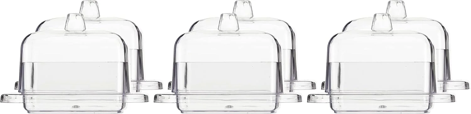 فان® ورین فنجان های مربعی تخت با درب 75 میلی لیتر مینی لیوان پیش غذا - پارفه - فنجان های مینی دسر - سوفله موس مهمانی سرو مجدد (بسته 6 عددی)