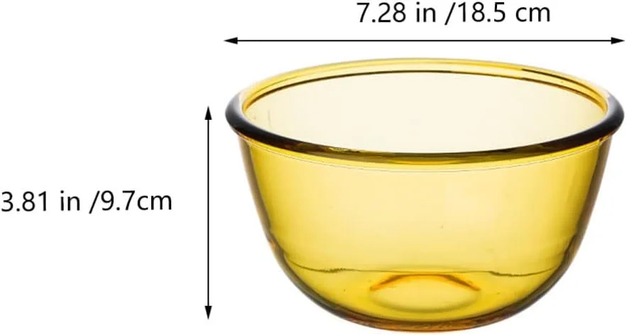 کاسه های سالاد میوه شیشه ای کاسه میوه دسر سبزیجات کاسه مخلوط کن تخم مرغ کاسه دسر آشپزخانه ظروف شیشه ای سایز M (کهربایی)