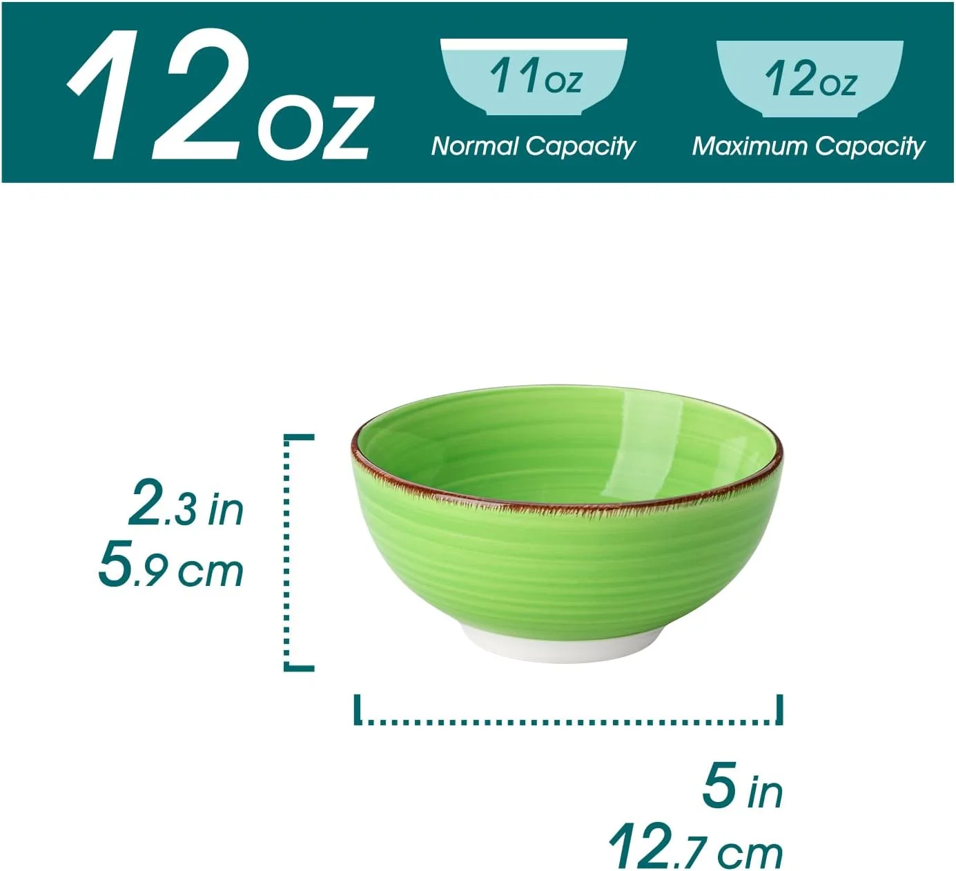 vancasso Bonita کاسه های دسر سنگی، ست 6 عددی کاسه، کاسه های سالاد 350 میلی لیتری، ست کاسه، کاسه های بستنی، کاسه های سرامیکی سس خوری، رنگارنگ