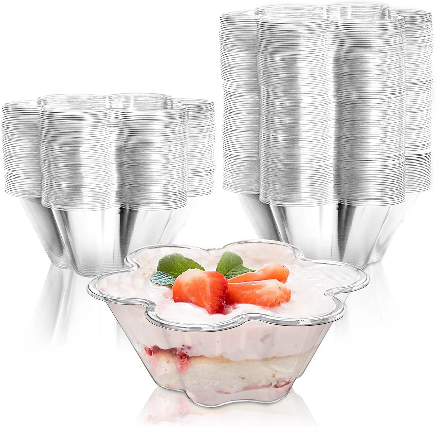 ظروف بستنی پلاستیکی TERRIFI، بسته 100 عددی کاسه دسر یکبار مصرف برای بستنی، دسرهای شکلاتی، پیش غذاها، لیوان های دسر