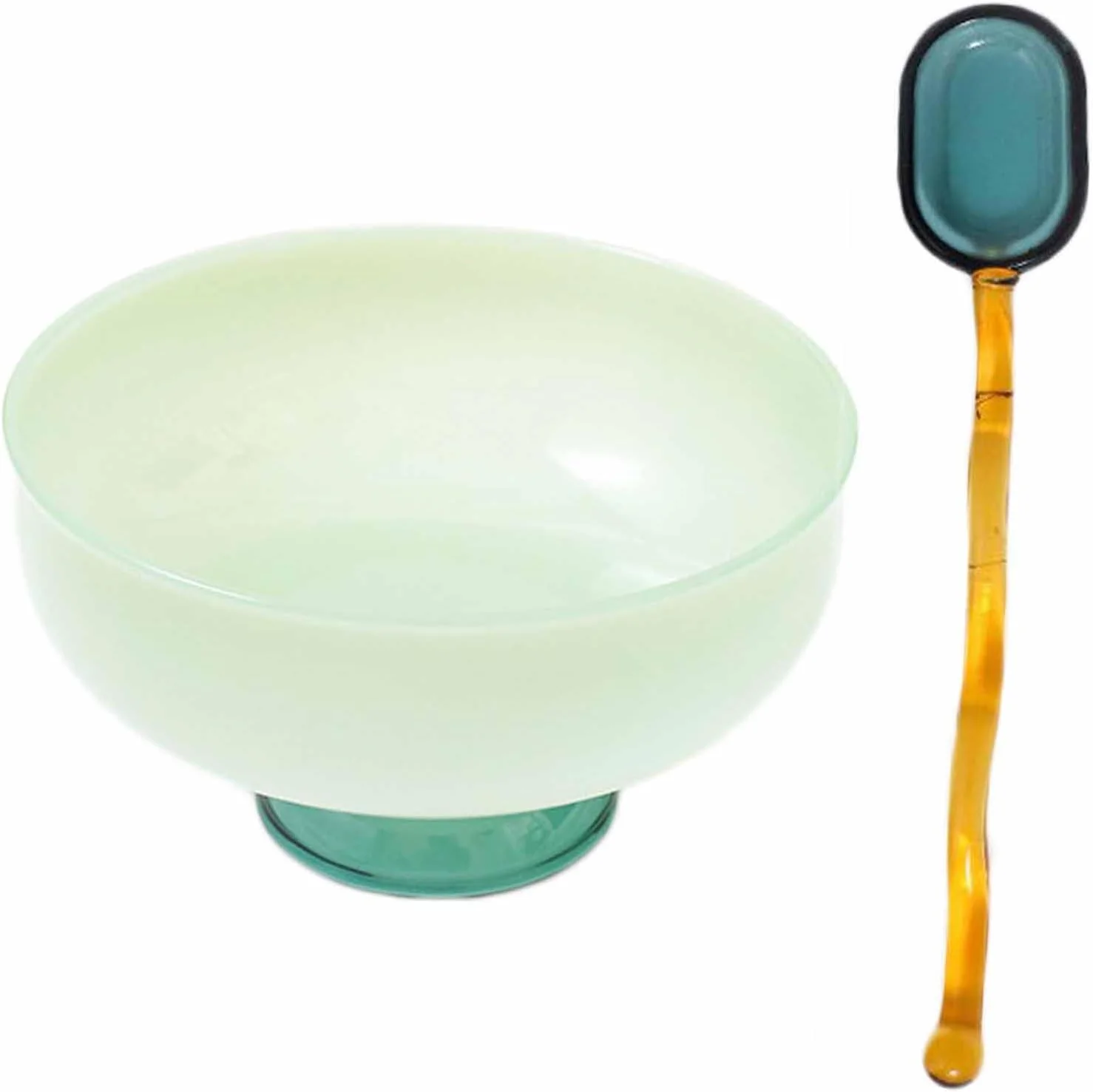 کاسه دسر شیشه ای TMXAOK با قاشق، رنگ آبنباتی، مناسب بستنی، میوه، تنقلات، ماست، ست کاسه های کوچک رنگارنگ، قاشق های همزن نوشیدنی کوکتل برای کافه، عروسی، مهمانی تعطیلات (فیروزه ای)