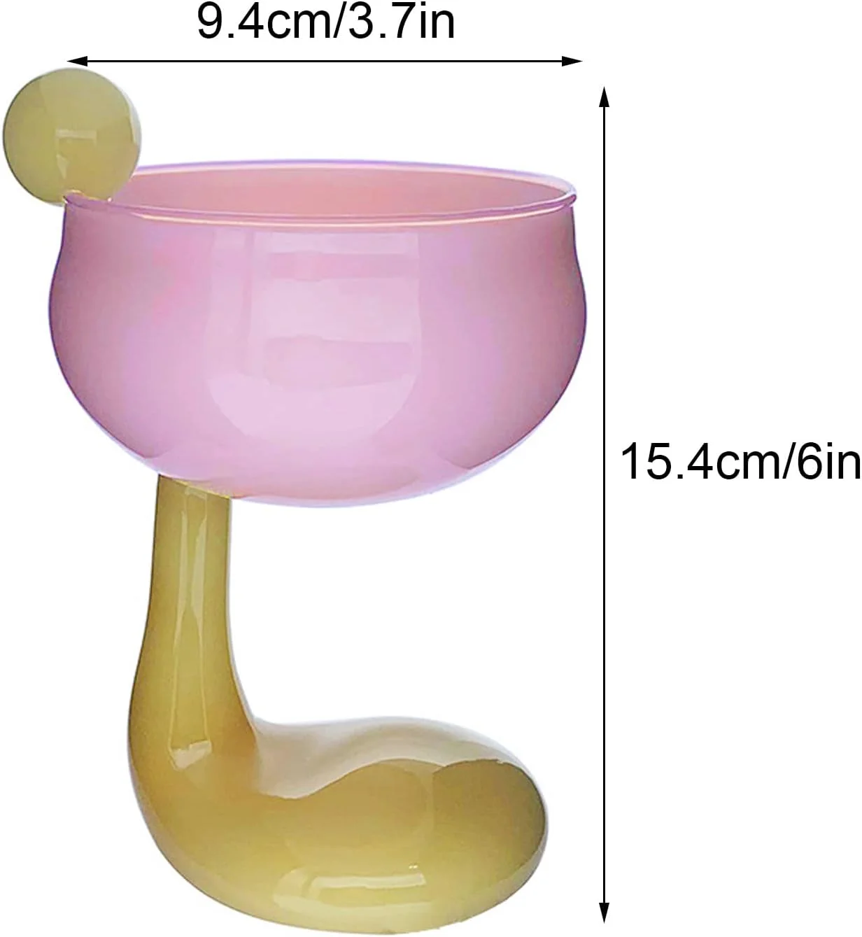 کاسه دسر شیشه ای Tnfeeon، کاسه های بستنی شیشه ای پنجه اردک زیبا، ظروف شیشه ای قابل استفاده مجدد با طراحی مدرن برای مهمانی ها و مصارف روزمره (#2)