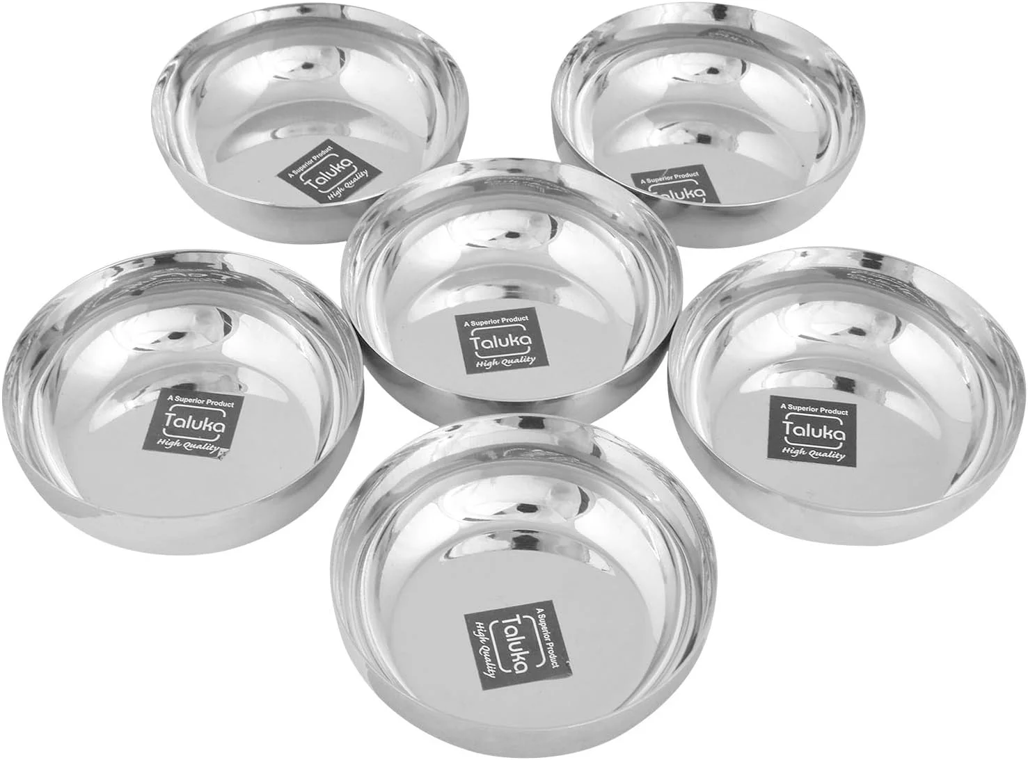 کاسه دسر/بستنی استیل ممتاز تالوکا | کاسه برای سرو شیرینی/کاسه کاتوری/استیل، ست 6 عددی برای سرو دسرهای شیرین