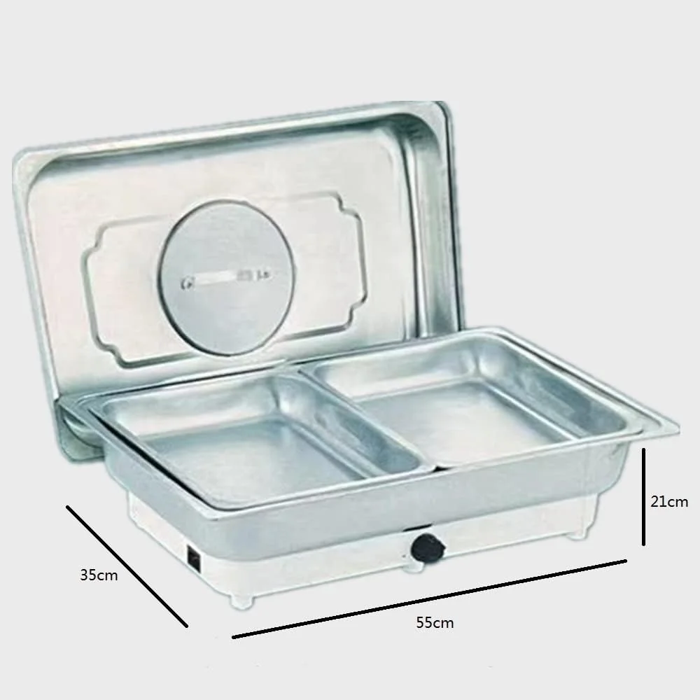 گرمکن بوفه غذا NC HTH، کنترل دما، درب های شفاف شیاردار، ایده آل برای مهمانی ها، پذیرایی و تعطیلات (5.5 لیتر - دوقلو)