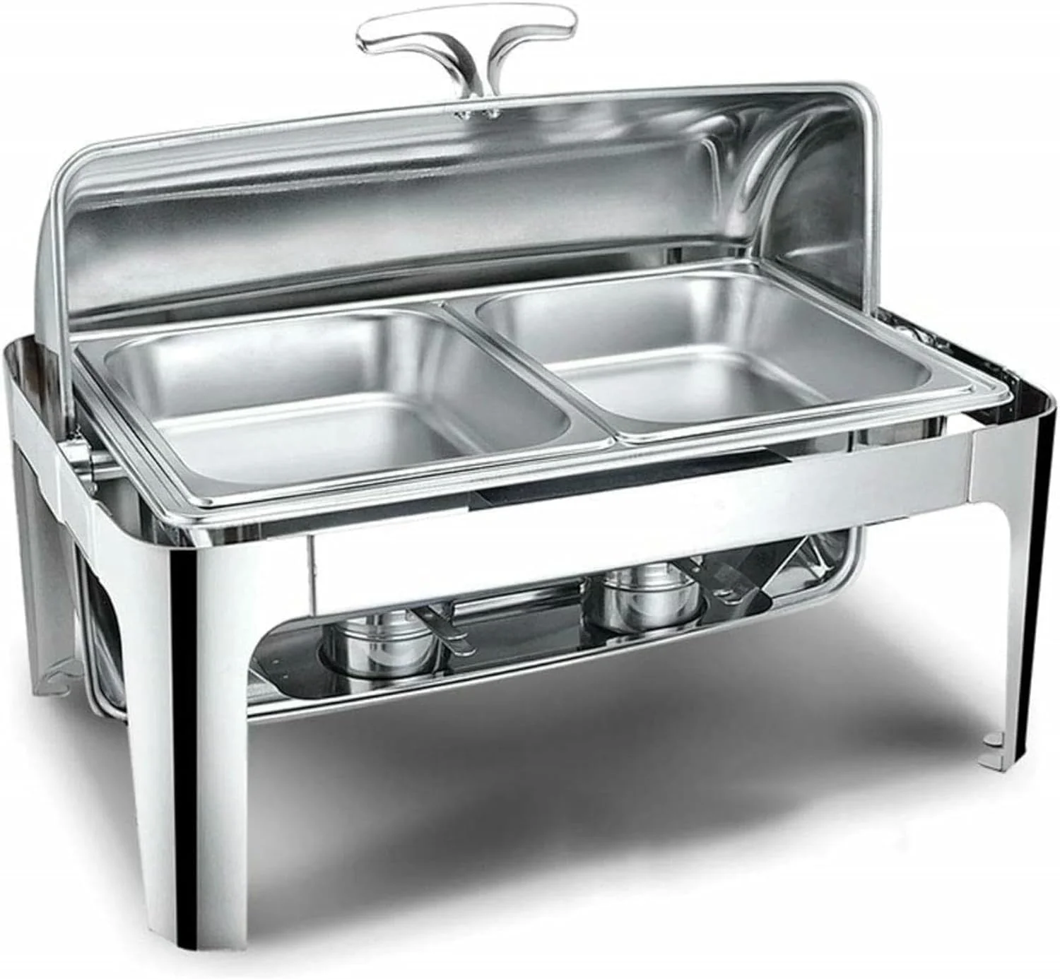 گرم نگهدارنده غذا استیل ضد زنگ، مناسب برای کافه تریا، هتل، رستوران، مهمانی، گرم نگه داشتن غذا، بخاری الکلی، ظرفیت بزرگ، پیاز