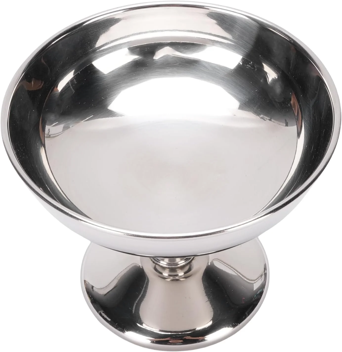 جام بستنی استیل ضد زنگ، کاسه دسر پایه دار برای سرو میوه، سالاد و تنقلات، مناسب مهمانی ها با طراحی شیک، ایده آل برای منزل، هتل و رستوران، 10.5x9 سانتی متر (2401-4)